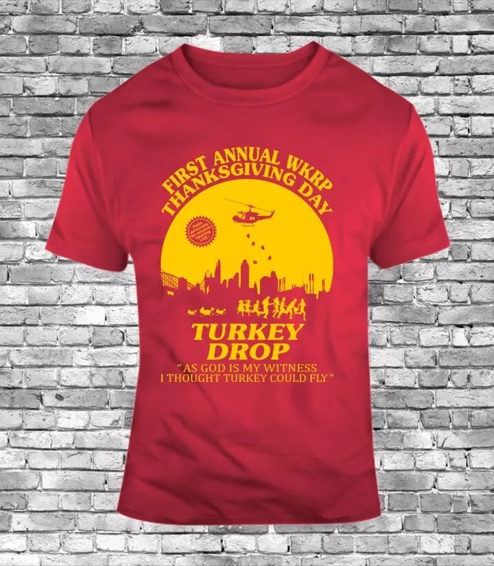 Thanksgiving Funny Gift First Annual WKRP in Cincinnati Turkey Drop Mens T-Shir