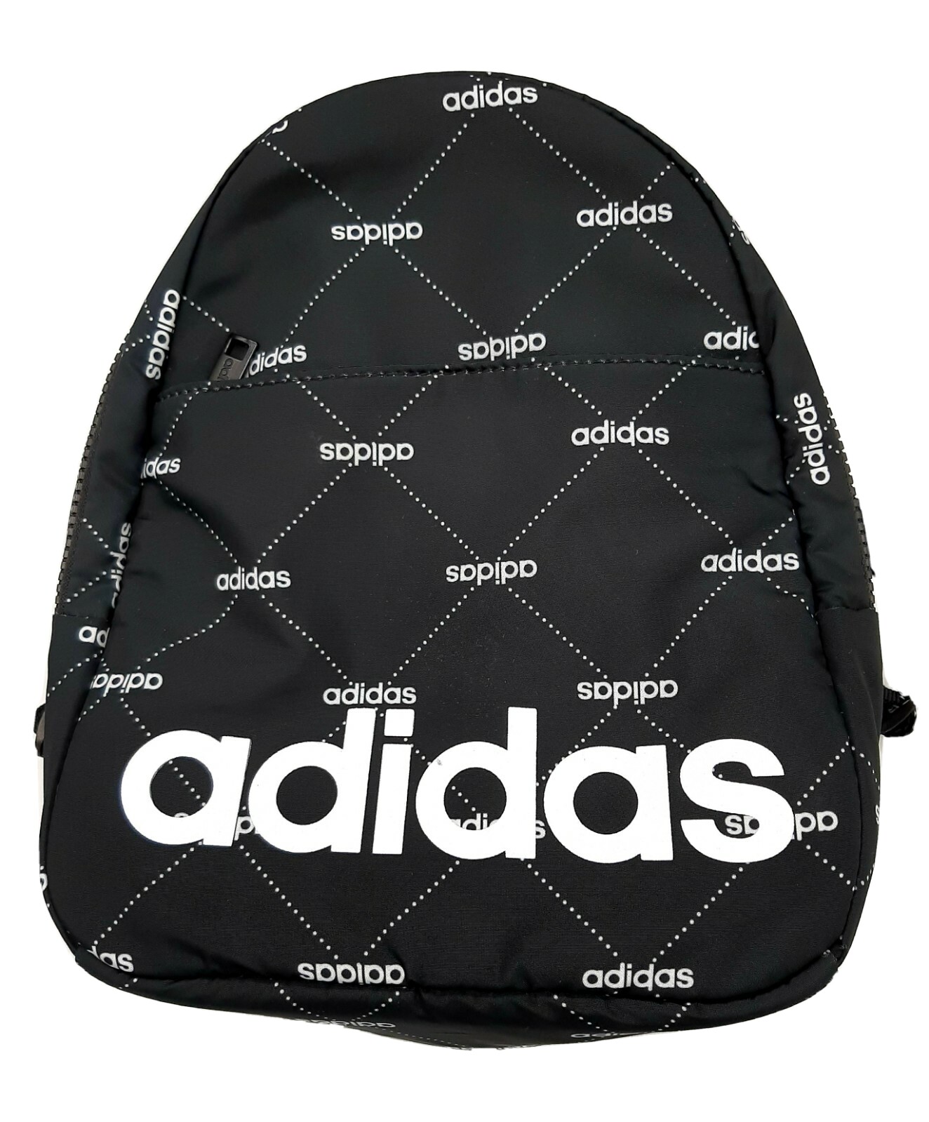 Adidas Core Mini Backpack, White Monogram on Black , RARE, 9″L x 4½”W x 11″H