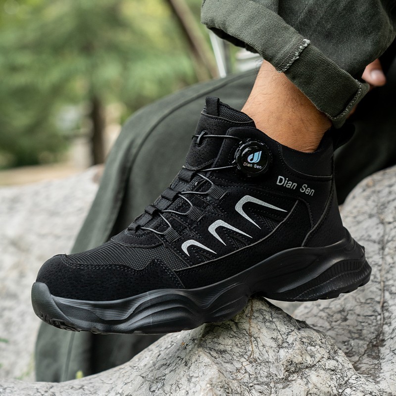 Men Work Boots Safety Shoes Anti-puncture Indestructible Steel Toe Shoes