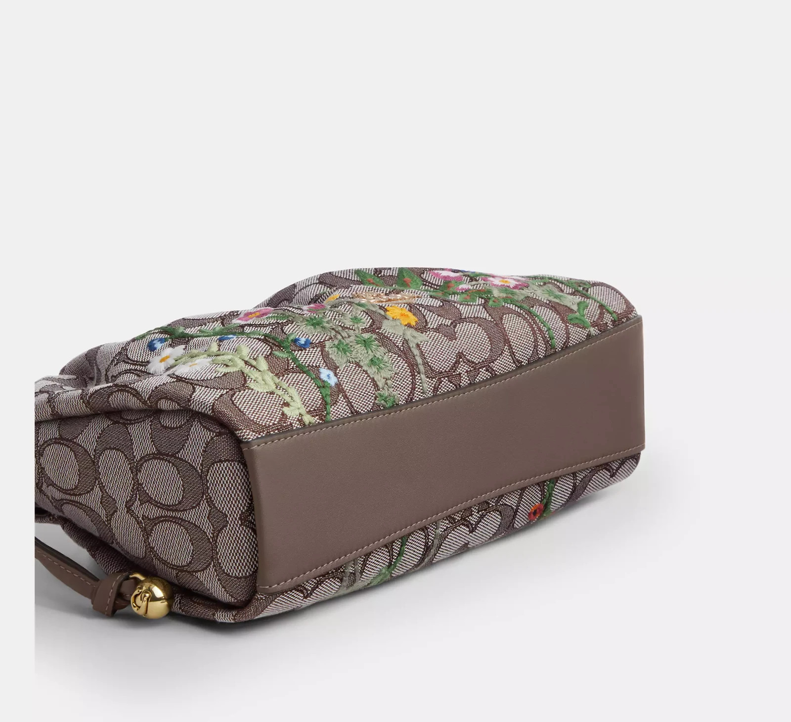 NWT CDZ02 COACH Faye Shoulder Bag In Signature Jacquard With Floral Embroidery