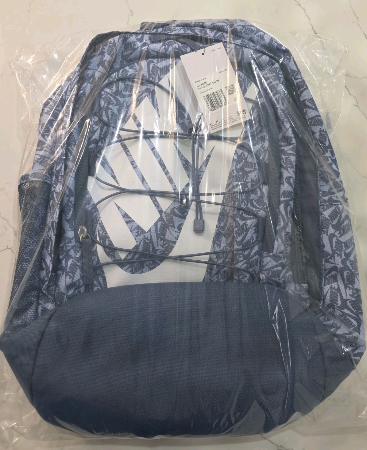 Nike Backpack Blue Hayward Bag Swoosh Print School Travel Work Casual Unisex