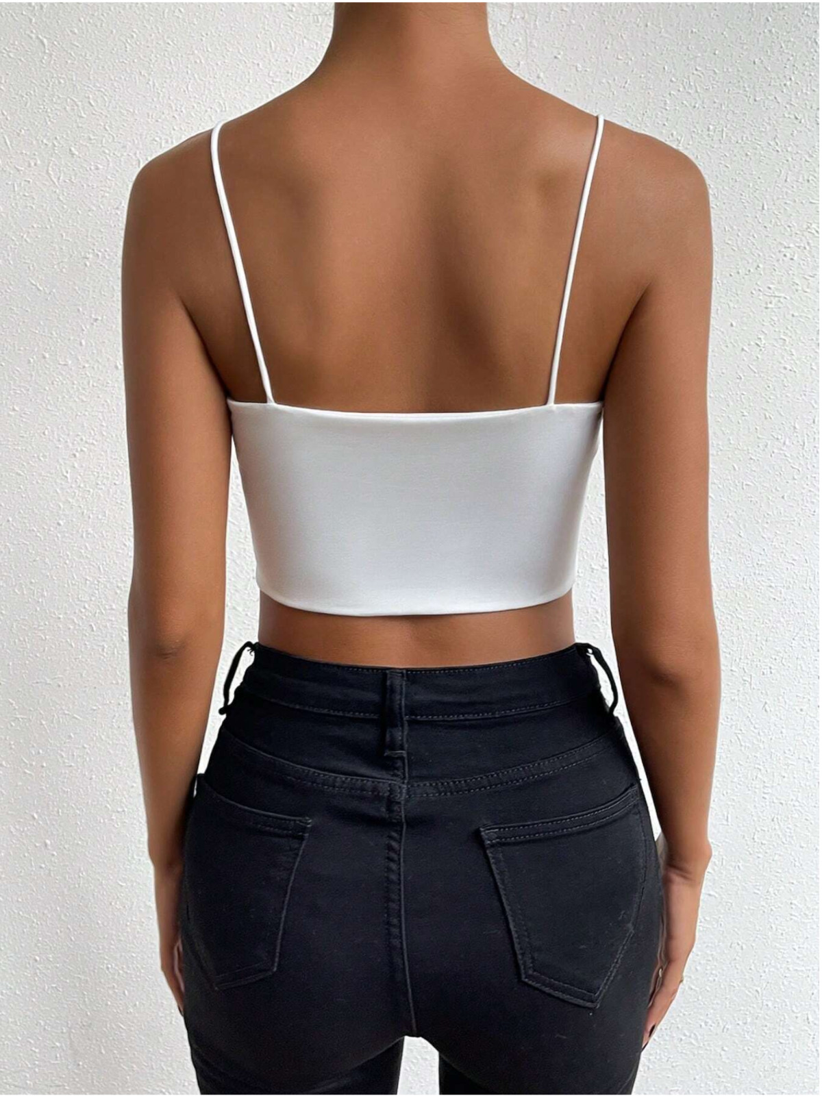 White Relaxiva Solid Crop Cami Top Sz XXS XS S M L