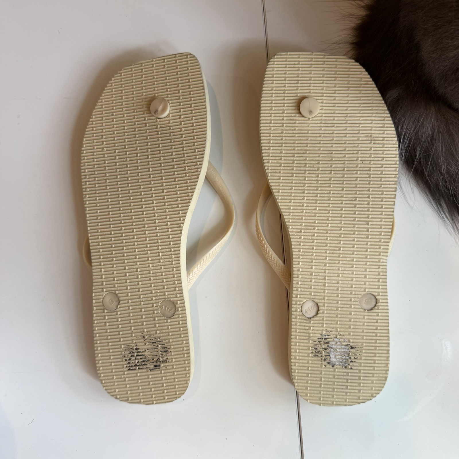 Butter Yellow Havaianas Slim Square Toe Flip Flops