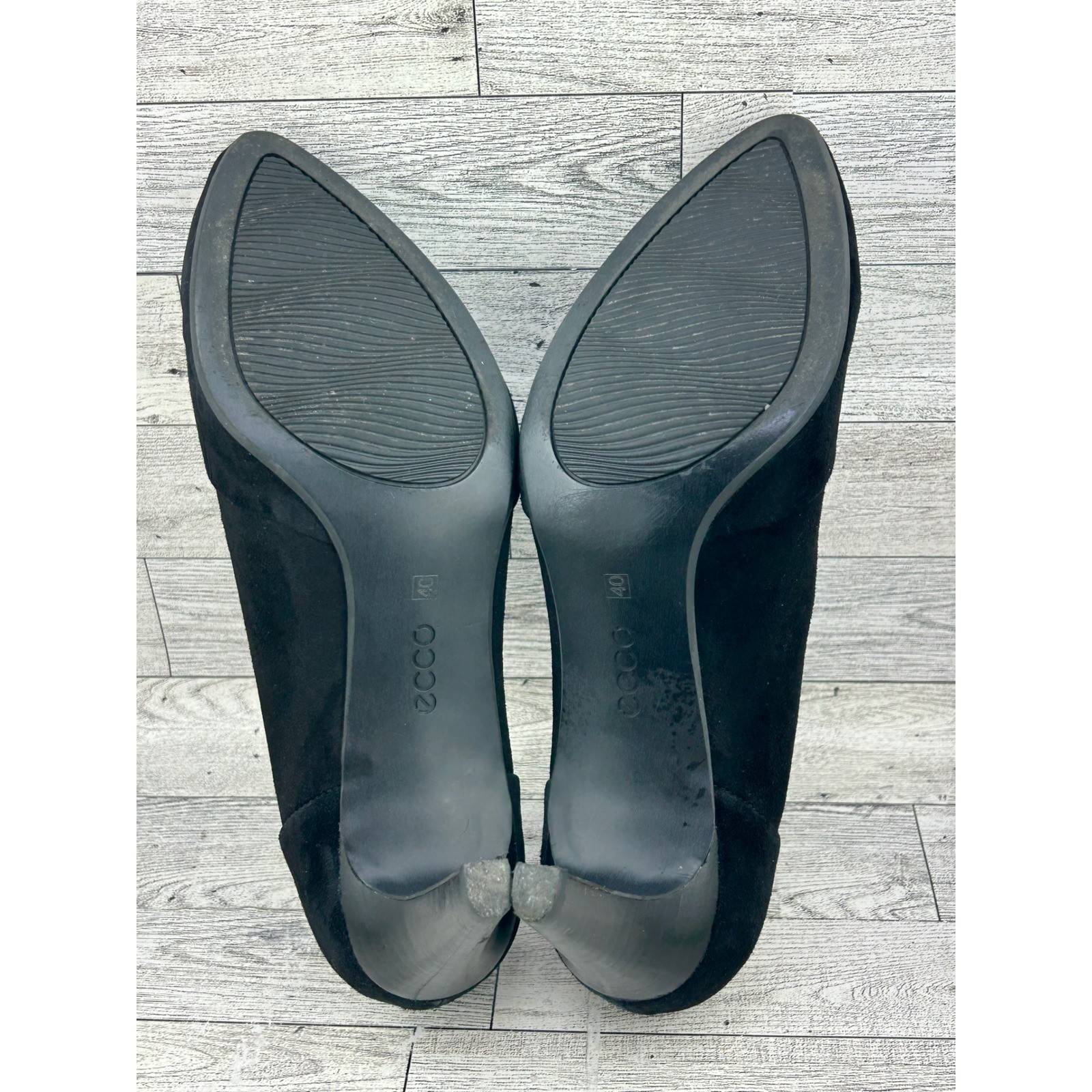 ECCO Shape 75 Black Suede Pointed Toe Ankle Boots Women Sz EU 40 US 9-9.5