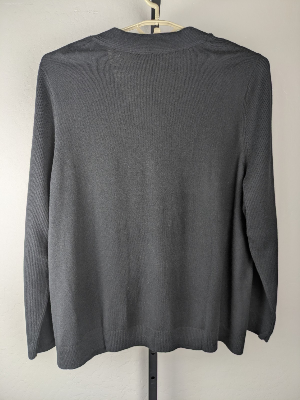 NWT J.Jill size 3X black v-neck pullover sweater cotton nylon blend