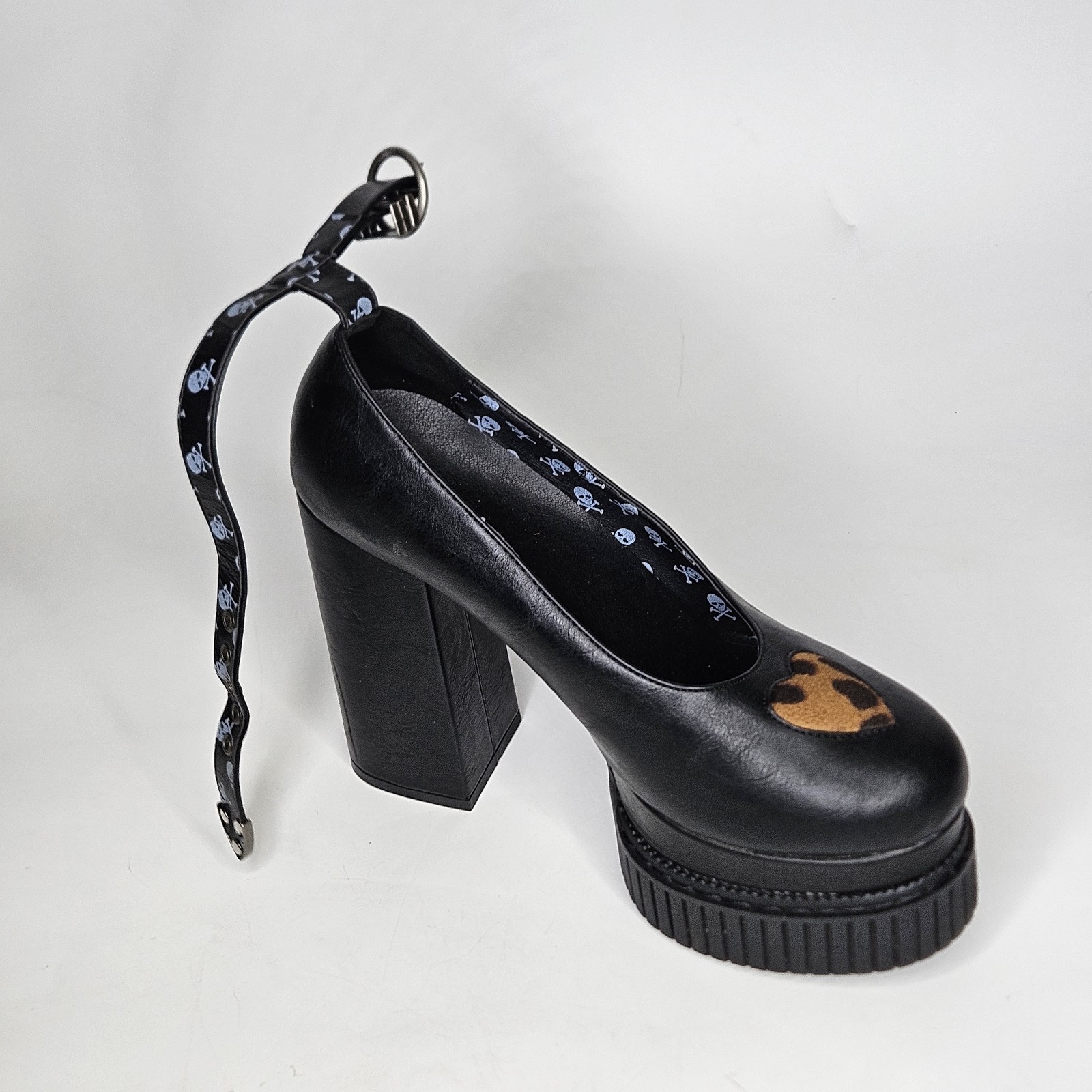Lamoda Own The Night Black leopard heart Creeper Platform Heel goth punk y2k 11