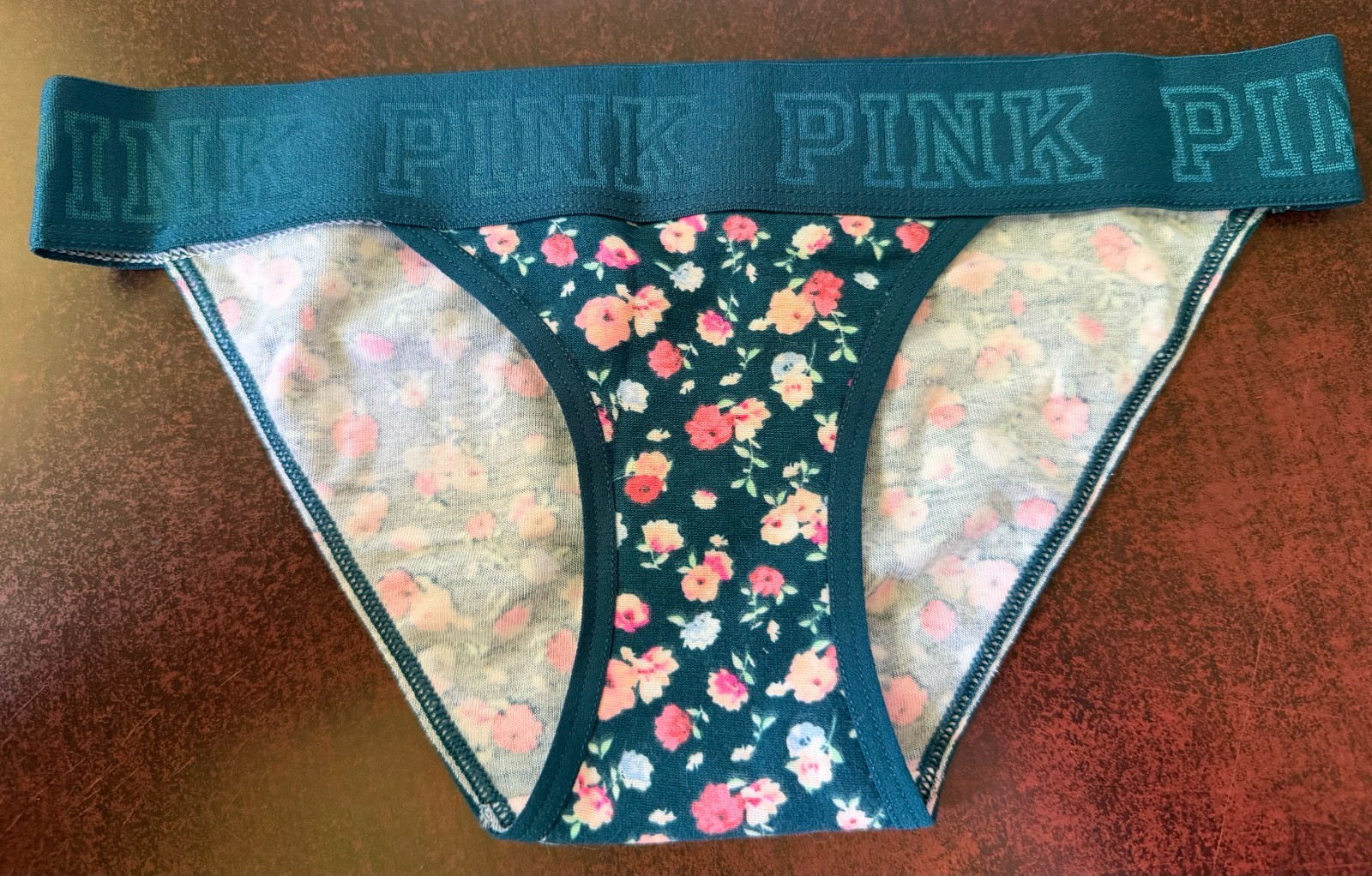 Victoria’s Secret PINK Logo Band Bikini Panties Floral XS