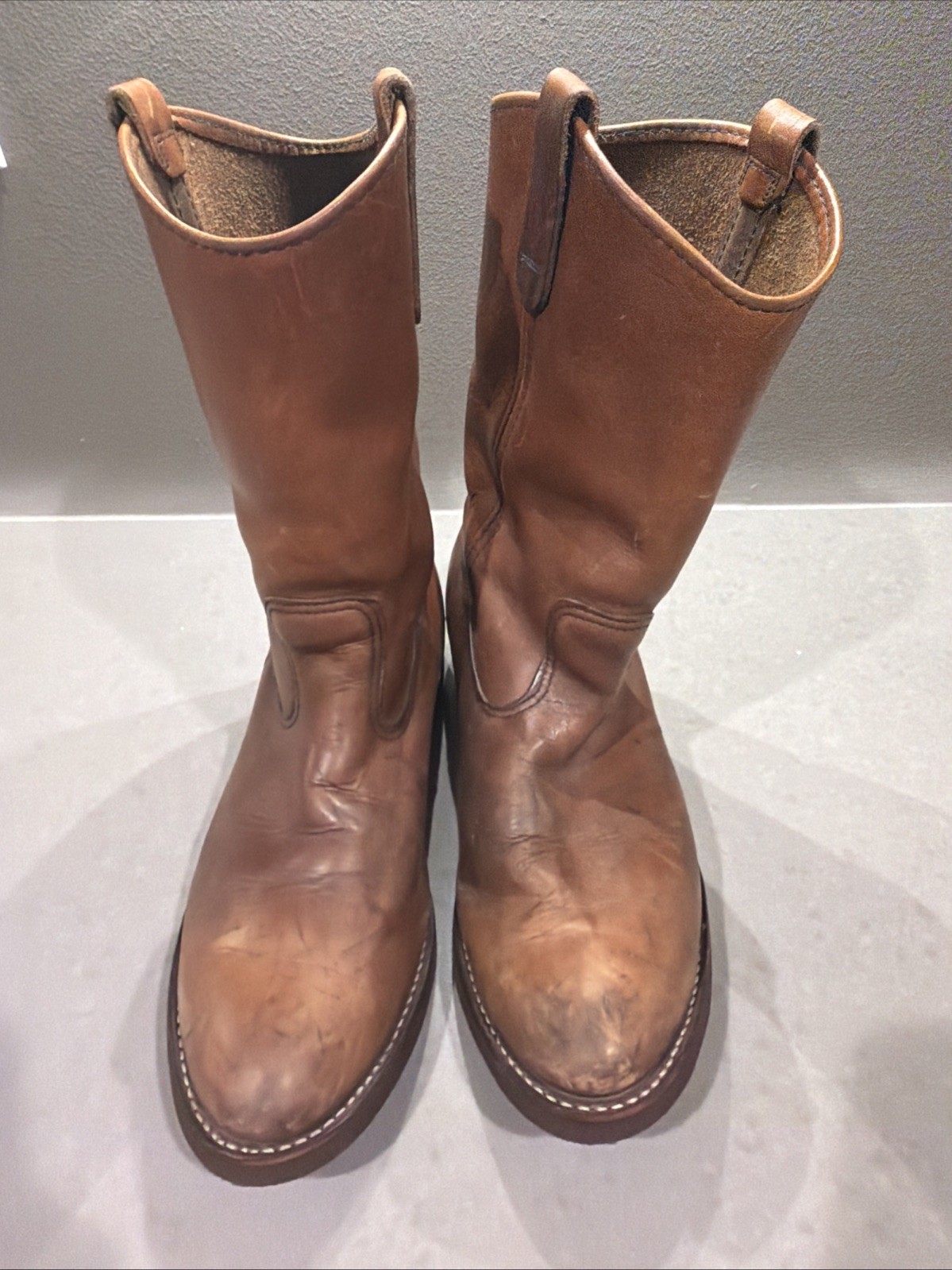 Red Wing 1155 Pecos Boots Size 9.5D With New Vibram 430 Mini-lug Soles
