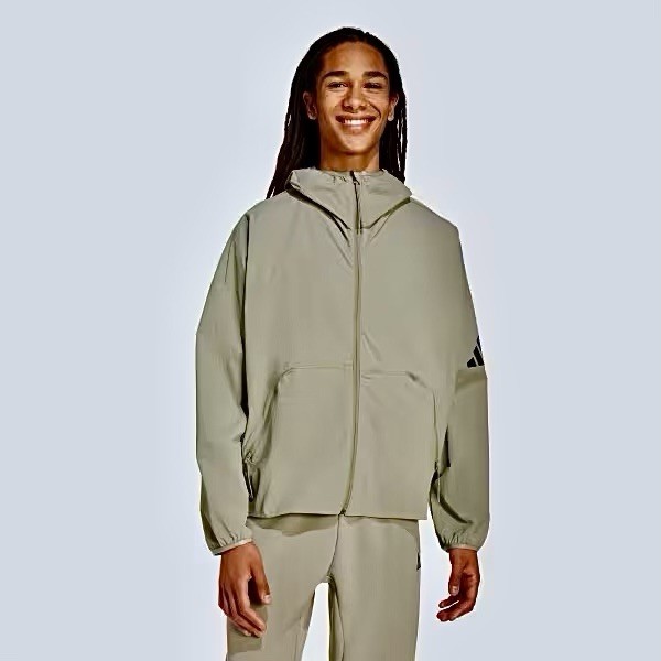 NEW Mens $100 ADIDAS Full Zip MYSHELTER WND Windbreaker JW3631 Silver Pebble XL