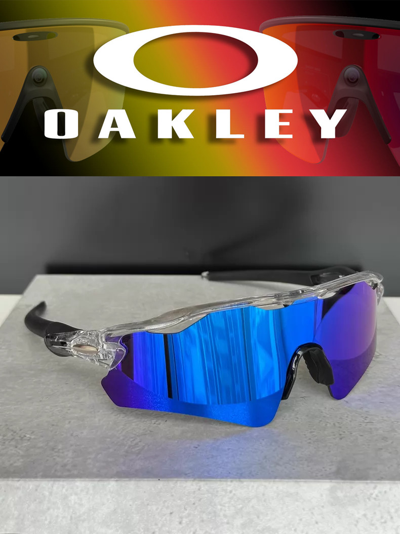 Oakley Radar Ev Path Sport Sunglasses OO9208 Clear Frame Blue Lenses