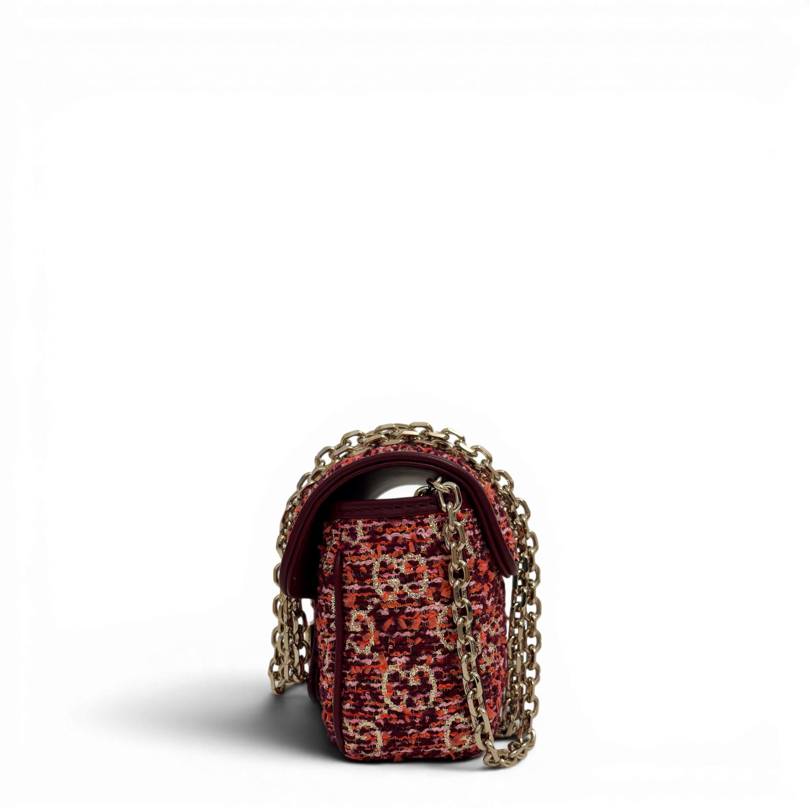 GUCCI GG Marmont Mini tweed Shoulder Bag Multicolor