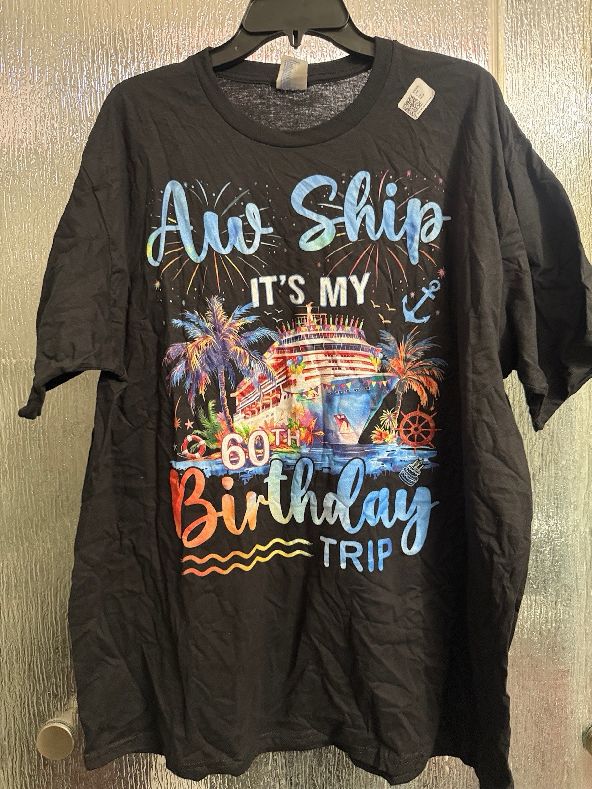 60th Birthday Cruise 🚢 Tshirt 25” P2P 31” Length Ladies 2XL Orig $22