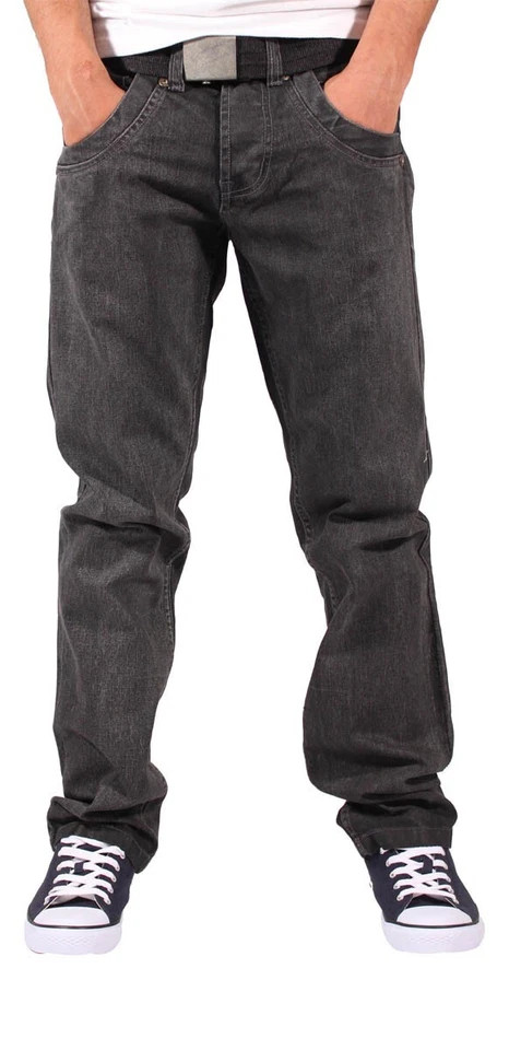 G-72 Men’s Black Denim Jeans Straight Fit W30–W42 with FREE Belt Casual Jeans