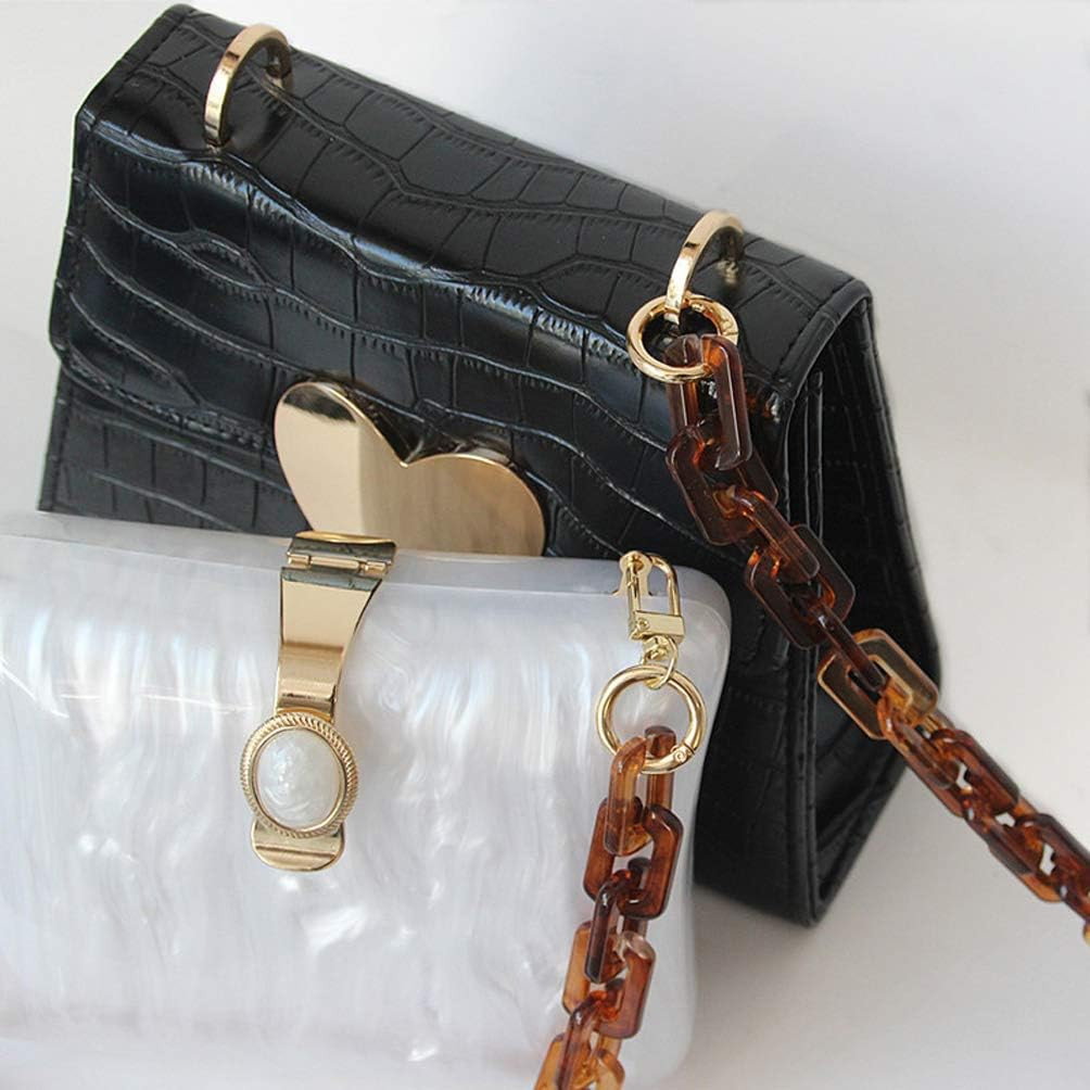 17.3 Inch Retro Tortoise Shell Pattern Resin Replacement Purse Chain Strap Shoul