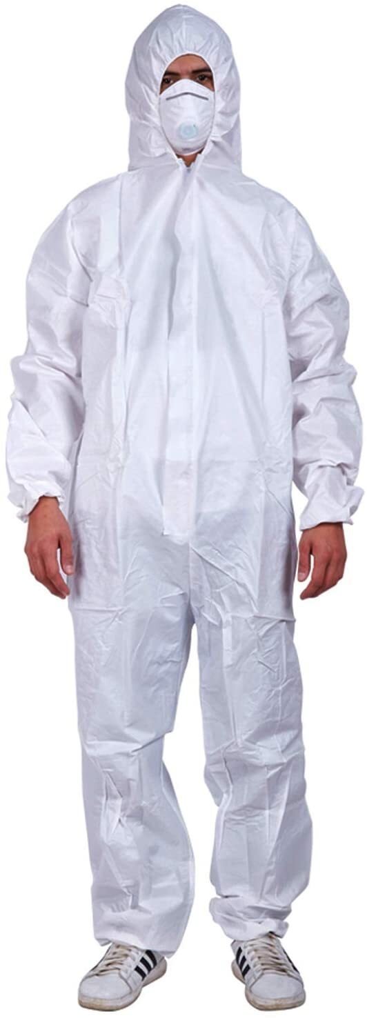 3 Pack SMS Disposable Paint Suit, Hazmat Suits, Coveralls with Hood
