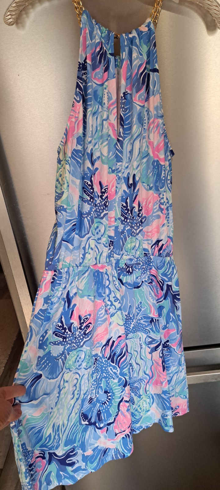 Lilly Pulitzer Bowen Saltwater Blue Shade Seekers Beach Skort Romper Size Large