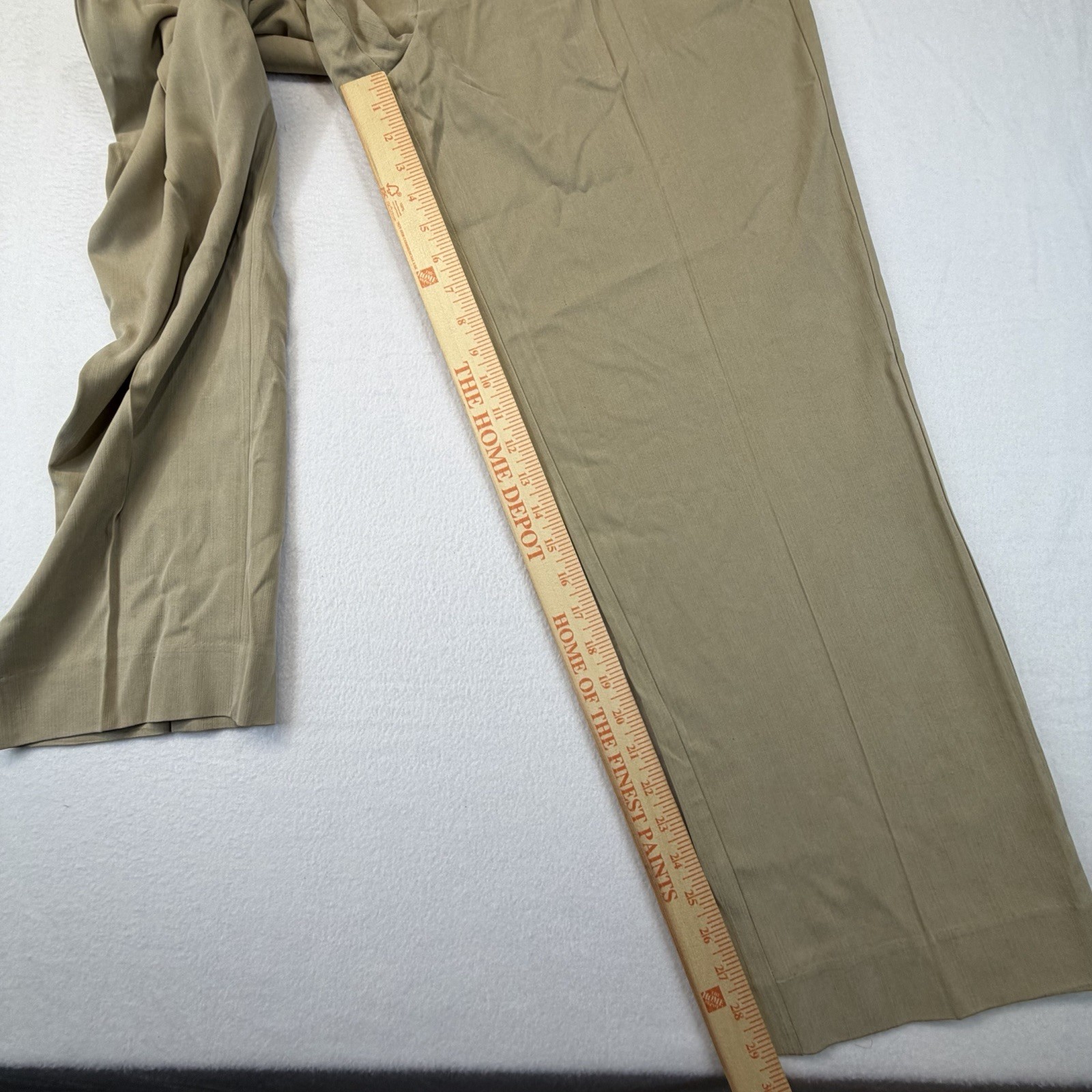 Tommy Bahama 80% Silk Rayon From Bamboo Trousers Dress Pants 34 x 30 Khaki Tan