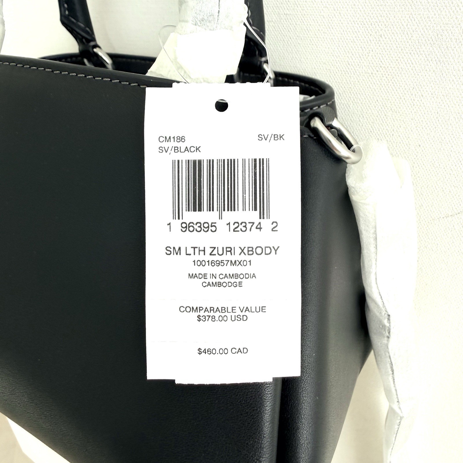 NWT Coach Zuri Top Handle Smooth Black Leather CM186 Crossbody Bag Purse Satchel