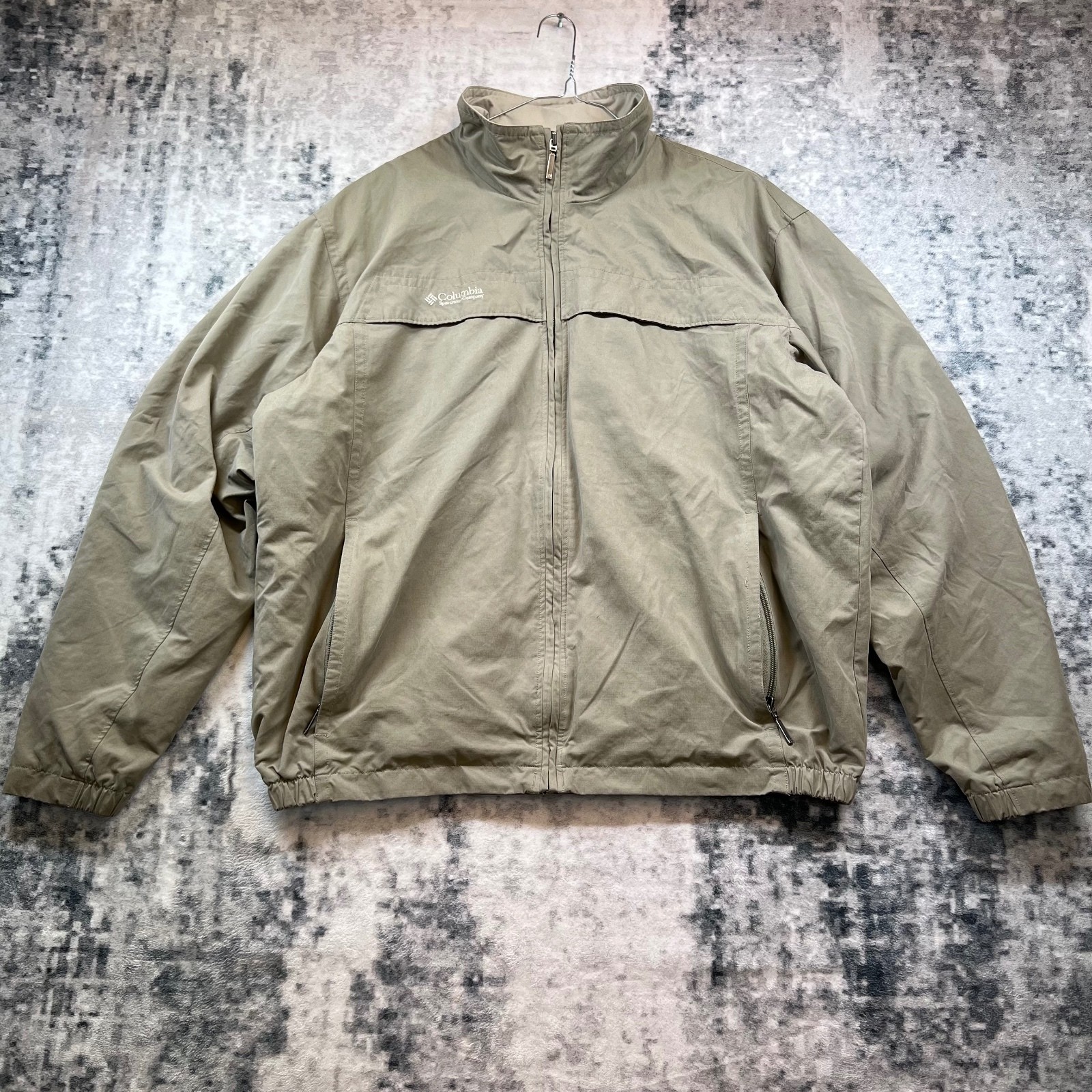 Columbia Men’s Beige Casual Utility Jacket Cotton Polyester Blend Size L