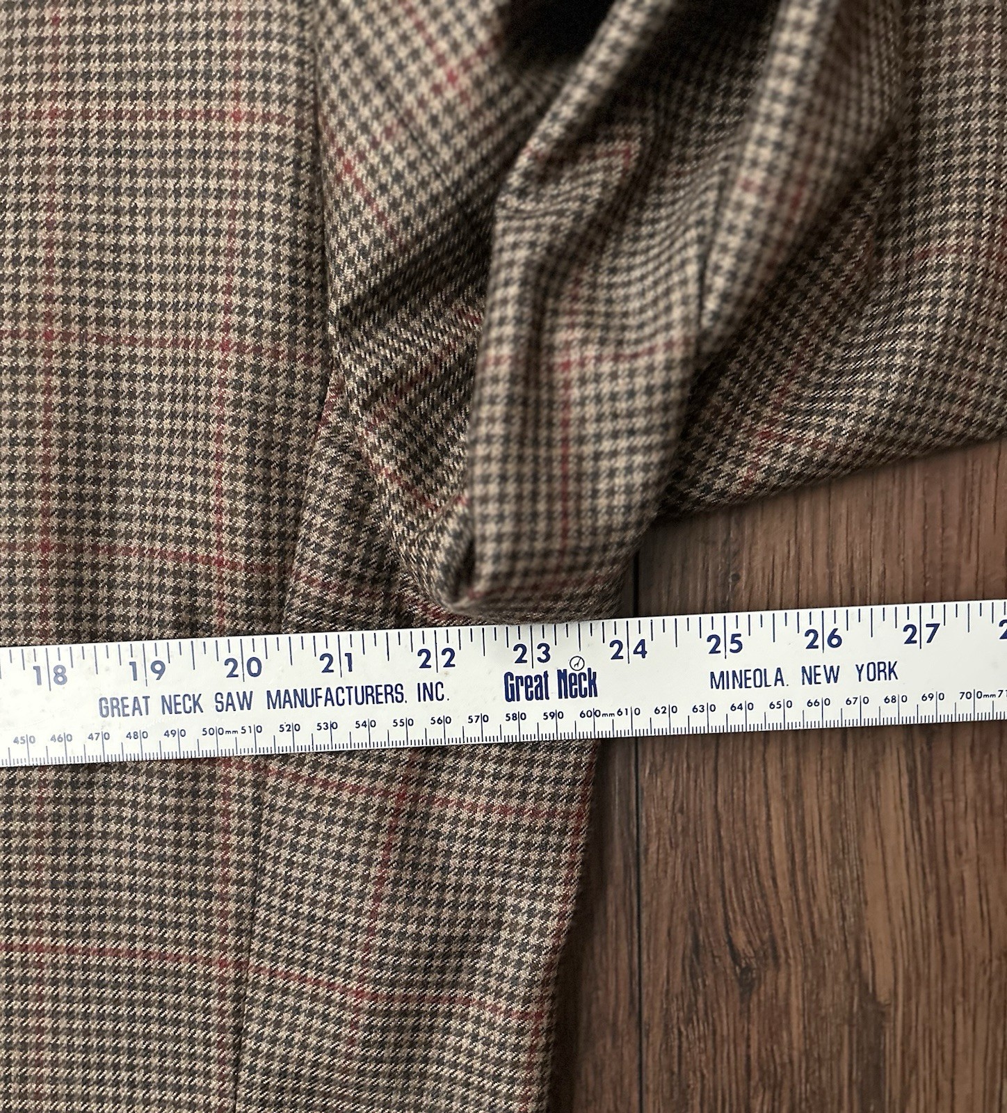Brooks Brothers Madison Fit Blazer Mens 46L Brown Hounds Tooth Check Tweed