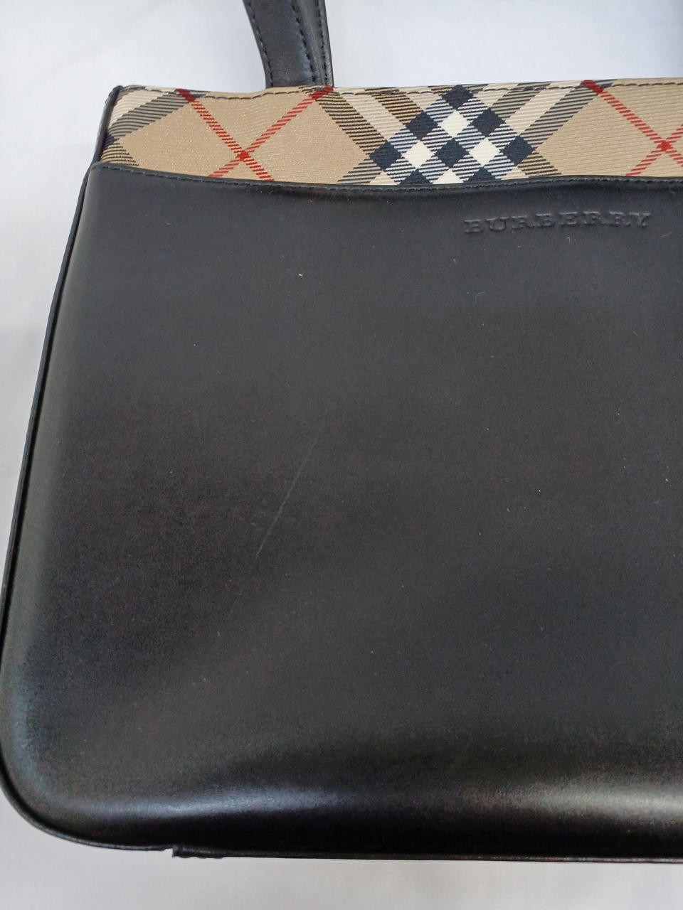 BURBERRY Nova Check Tote Bag 10.6 inch Black