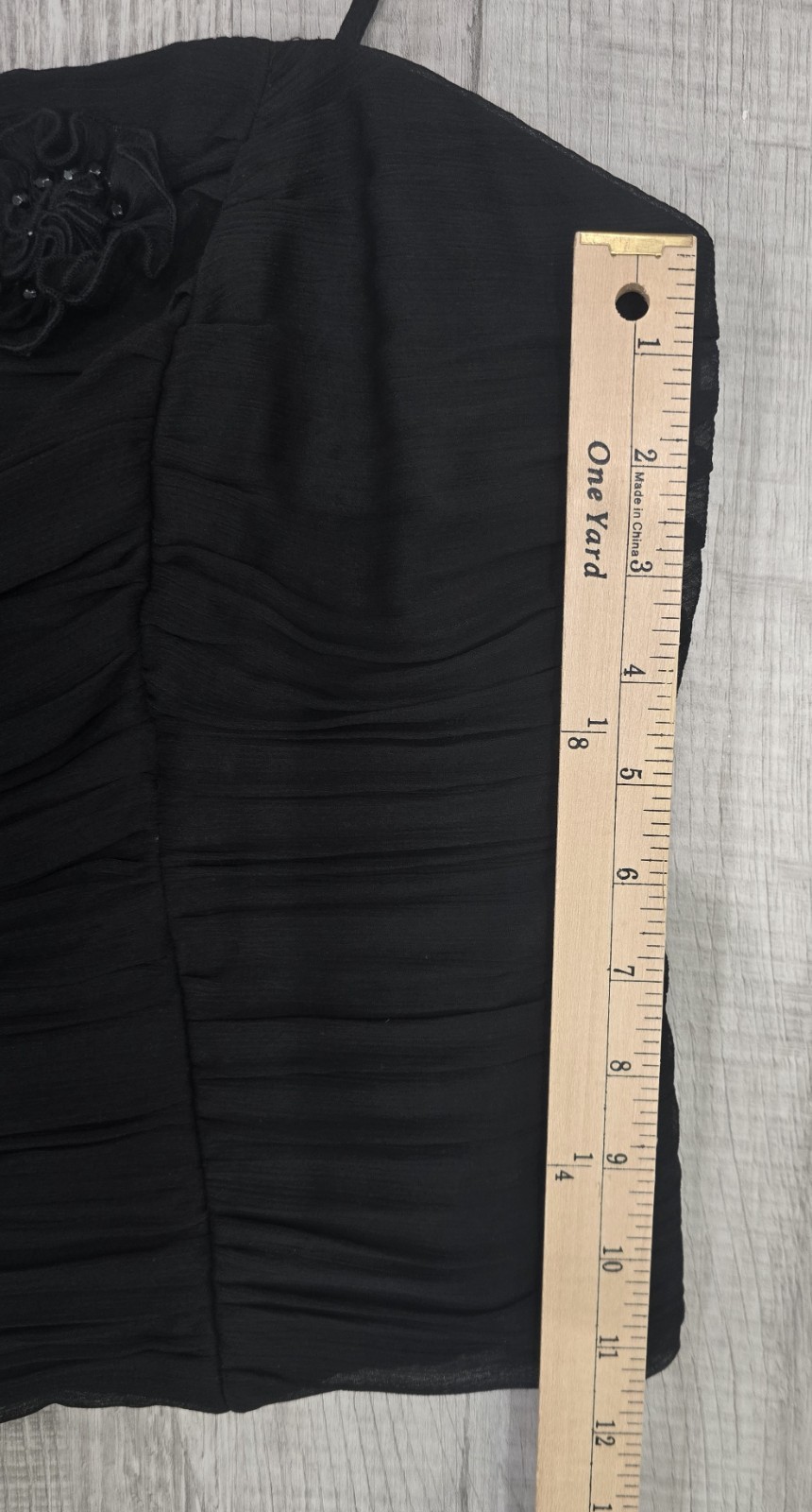 Expo New York 2 Pc Black Cropped & Ruched Top Set Women’s Size 12