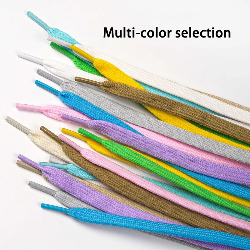 Double-layered polyester-cotton shoelaces 1cm Wide Flat High-quality shoelace Sn