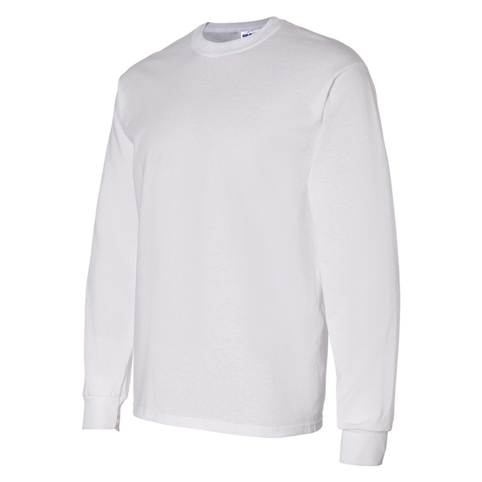 Gildan – Long Crew Neck Tee 100% Heavy Cotton White Color T-Shirt Pack 6