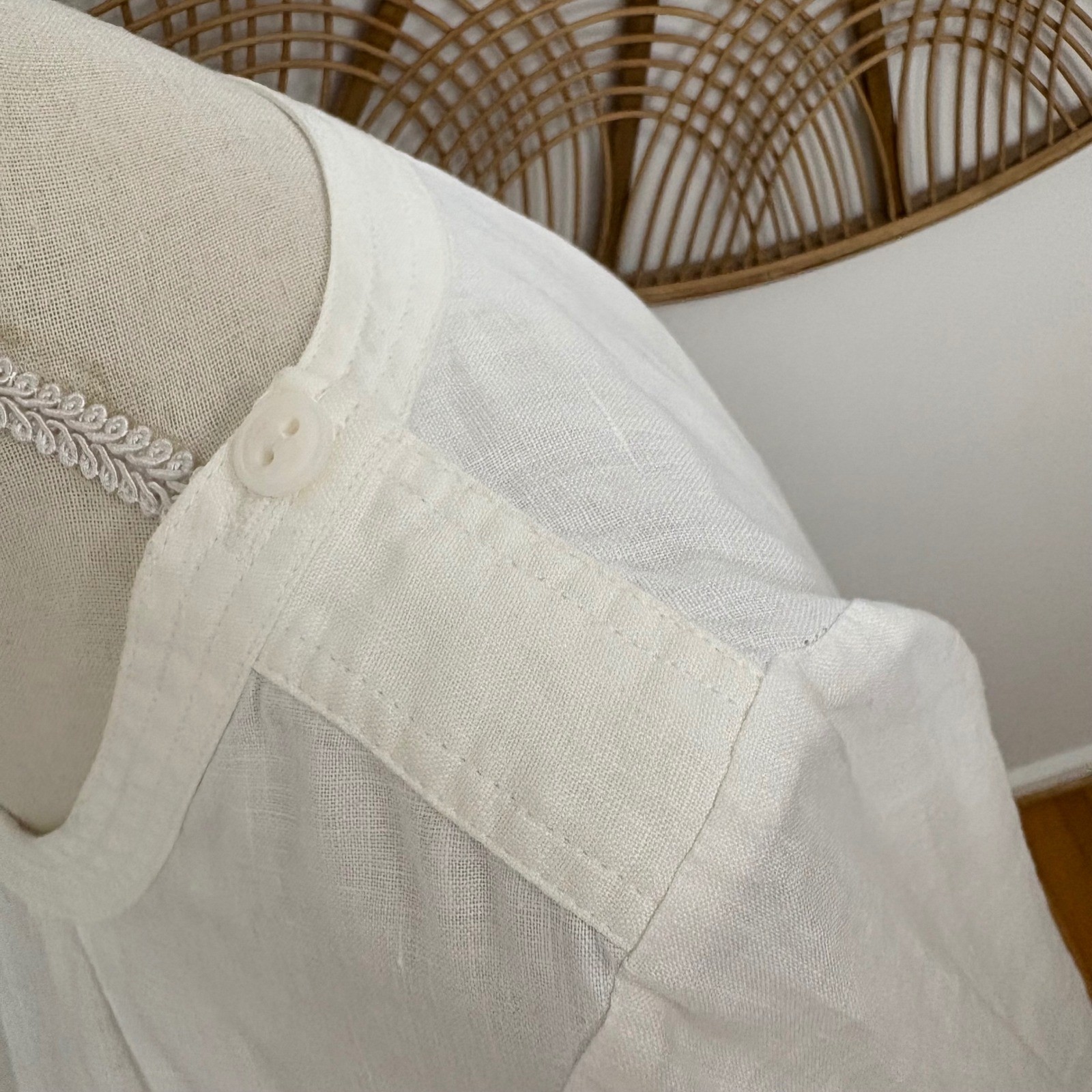 J.Crew 100% Linen Blouse S White Coastal Chic Top Capsule Minimalist Classic
