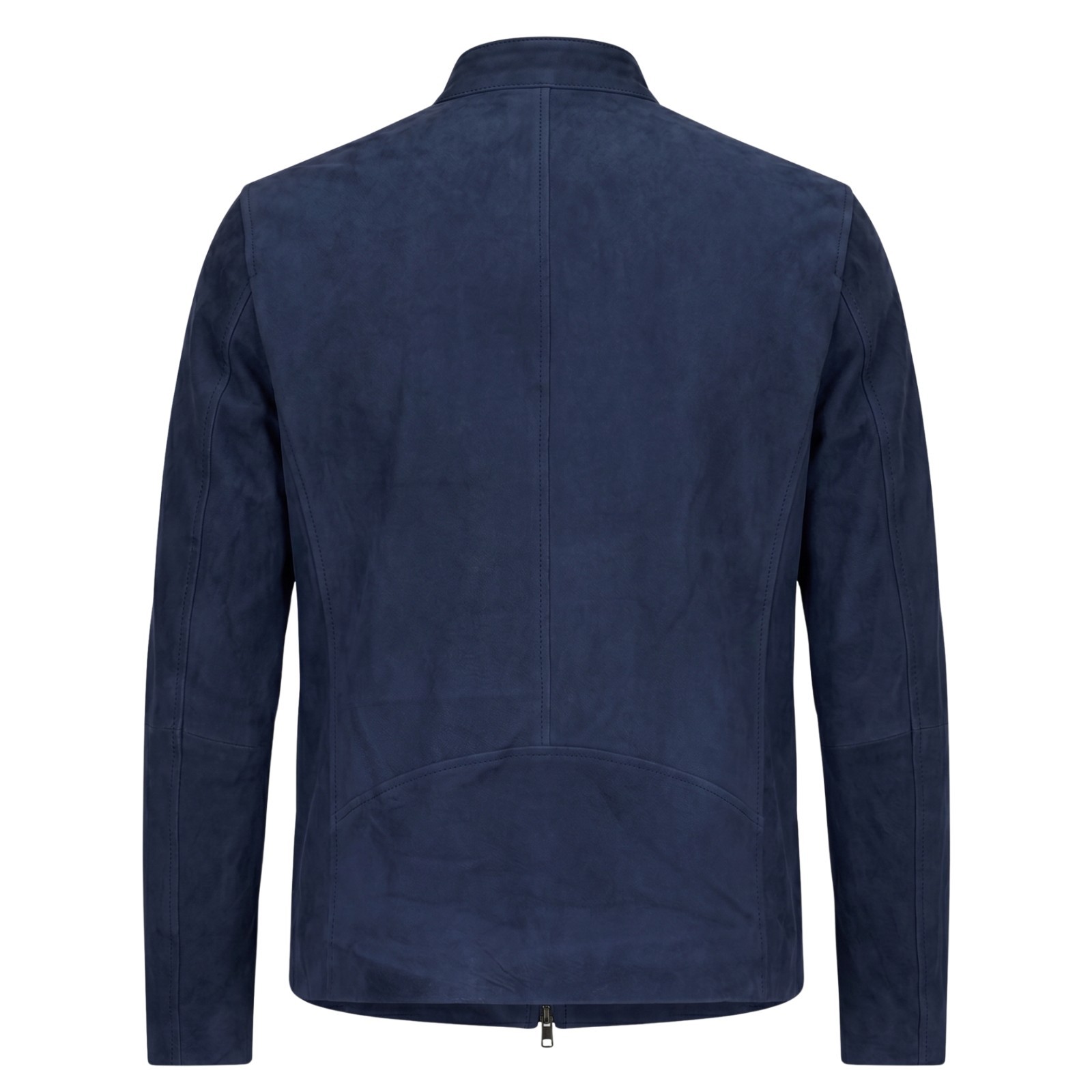 Men’s Navy Blue Suede Leather Motorcycle Jacket – Slim Fit Style Biker Jacket