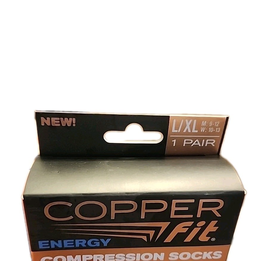 NWB. Copper Fit Energy Compression Socks Large and XL, Men and Women.
