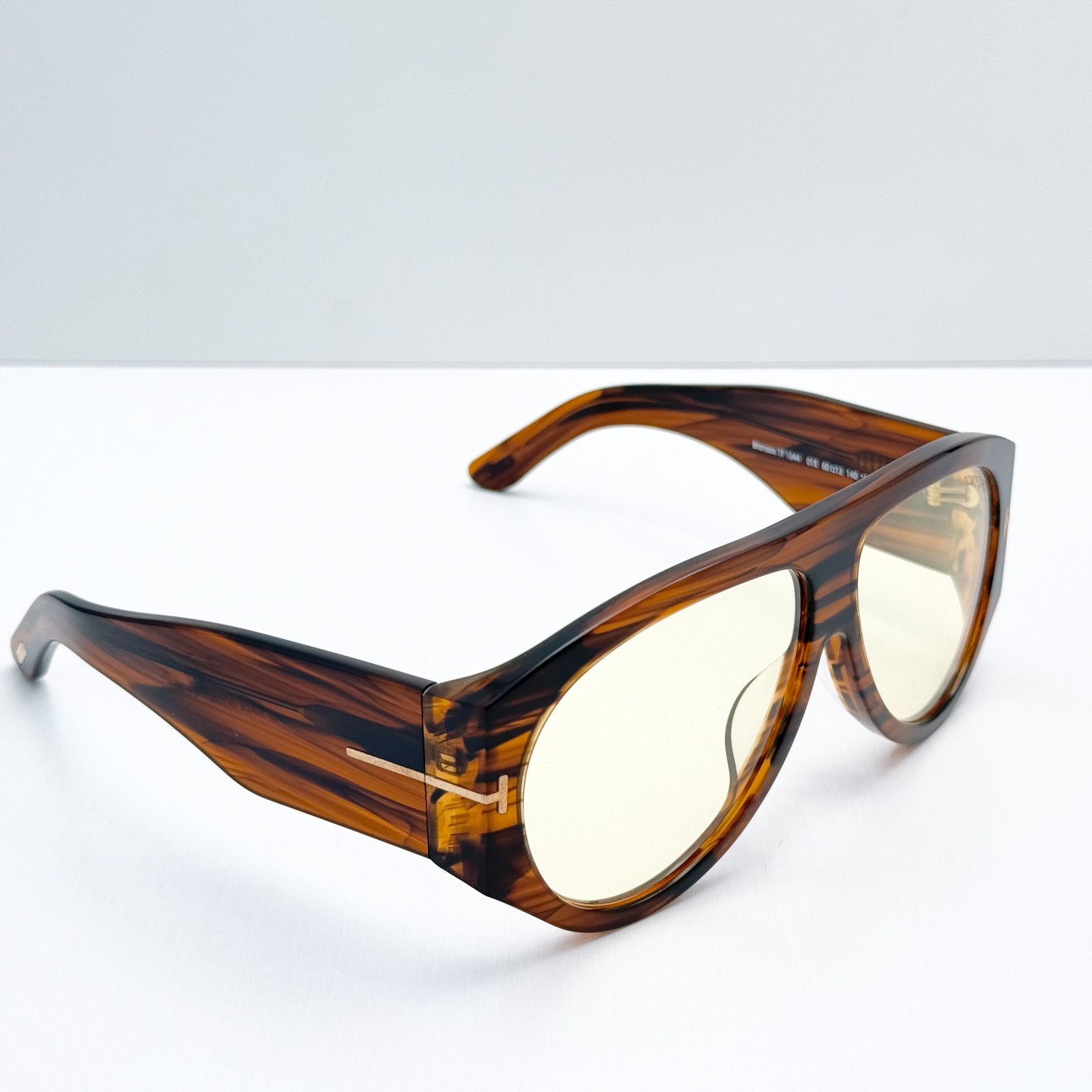 Tom Ford TF1044 Bronson Sunglasses Havana Frame Light Yellow Lens 60-12-140