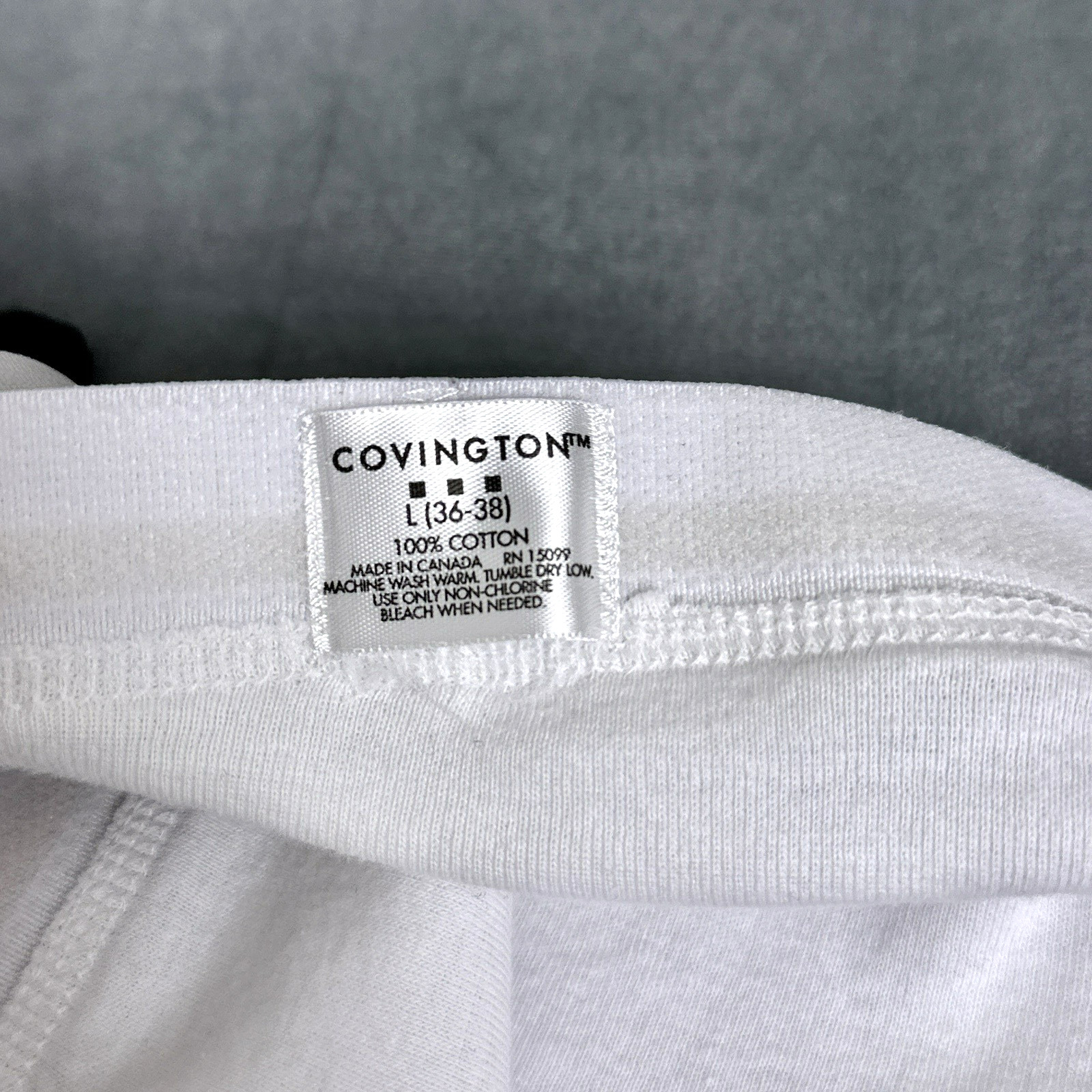 Vintage Covington Briefs Large 36-38 Pouch Pocket White Cotton Sears Underwear