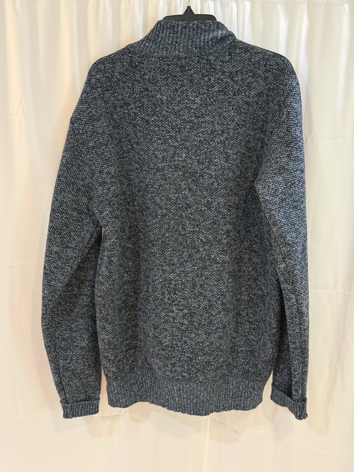 Buffalo David Bitton Men’s Full Zip Sweater Gray Black Mock Neck Size XL/TG