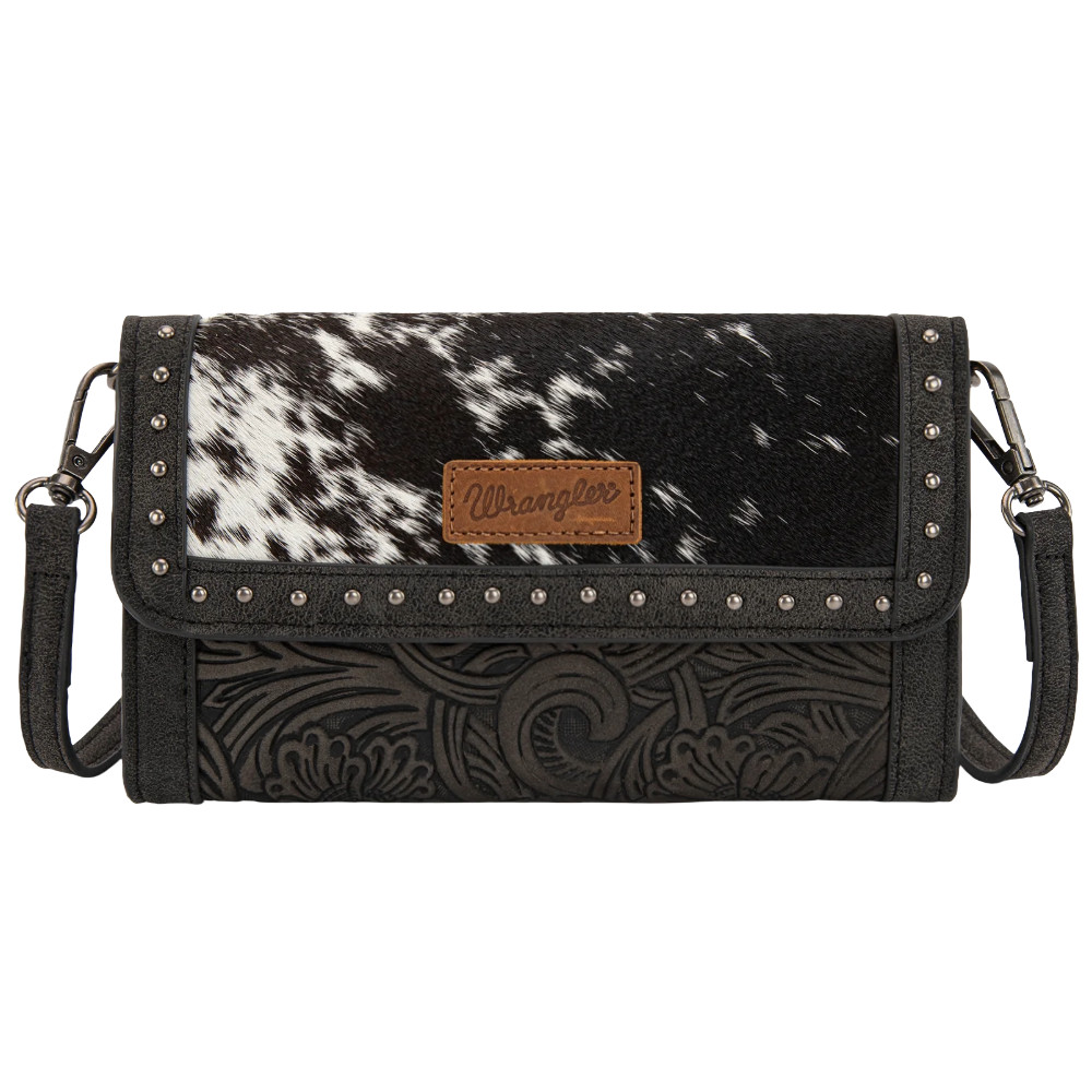 Wrangler Ladies Genuine Cowhide Wallet/Wristlet/Crossbody Black Bag WG252-C012BK