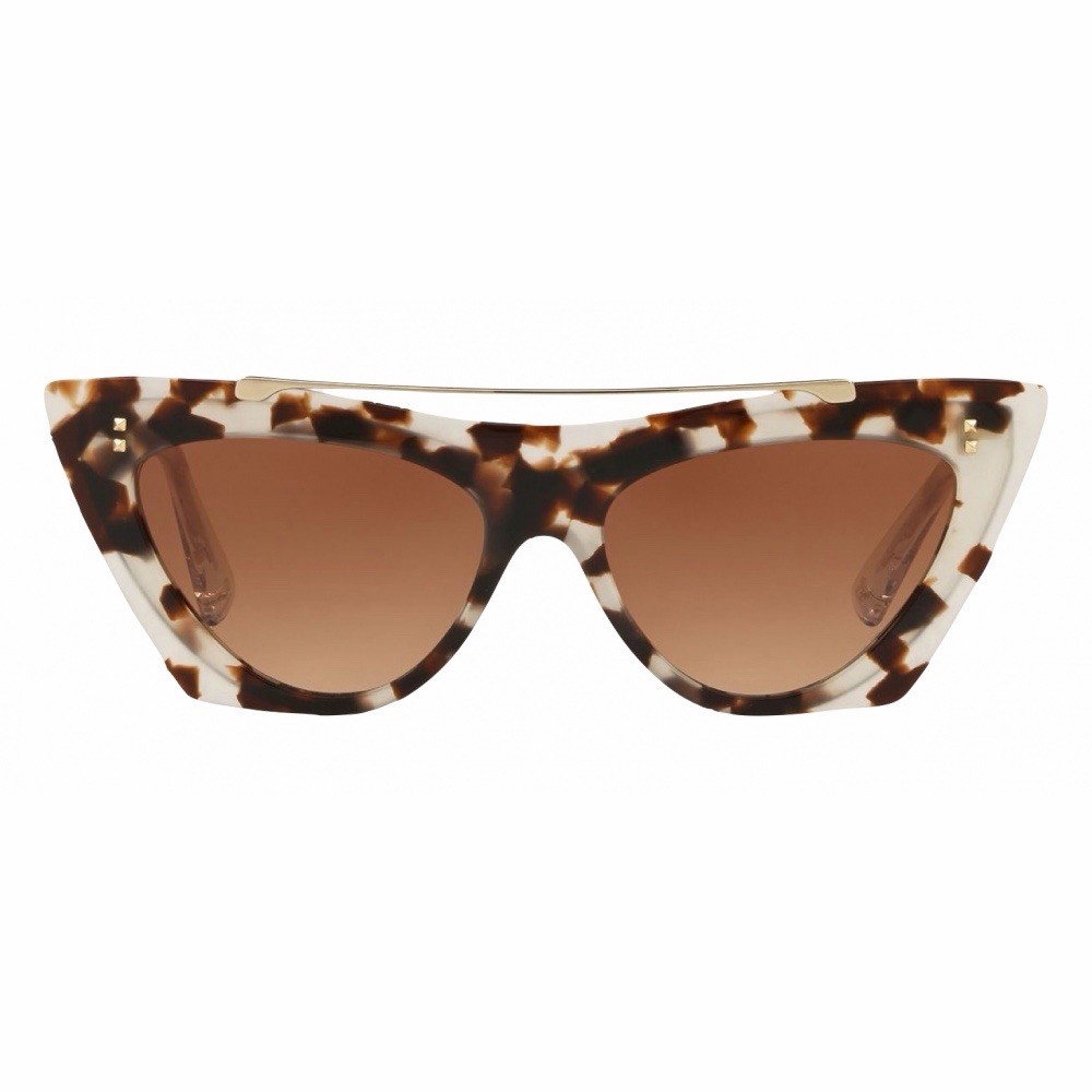 Valentino VLogo VA4079 Cat Eye Tortoise Shell Acetate Sunglasses Brown UV400