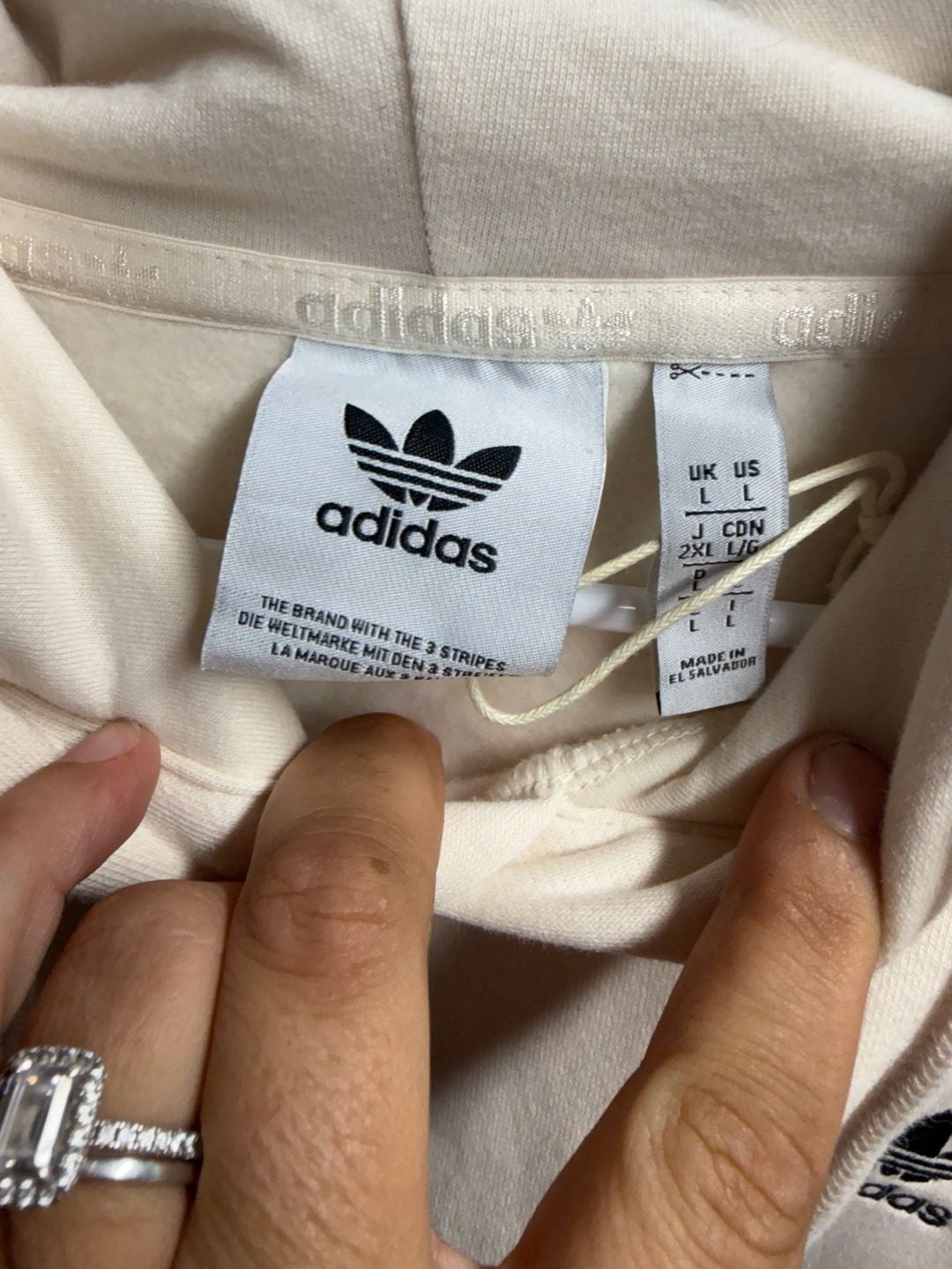Adidas Originals Trefoil Essentials Pullover Hoodie – Cream/Wonder White
