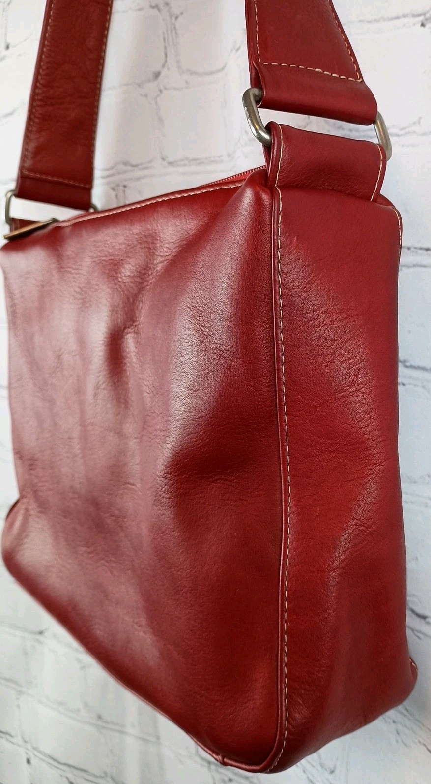 Le Donne Red Leather Shoulder Bag Purse