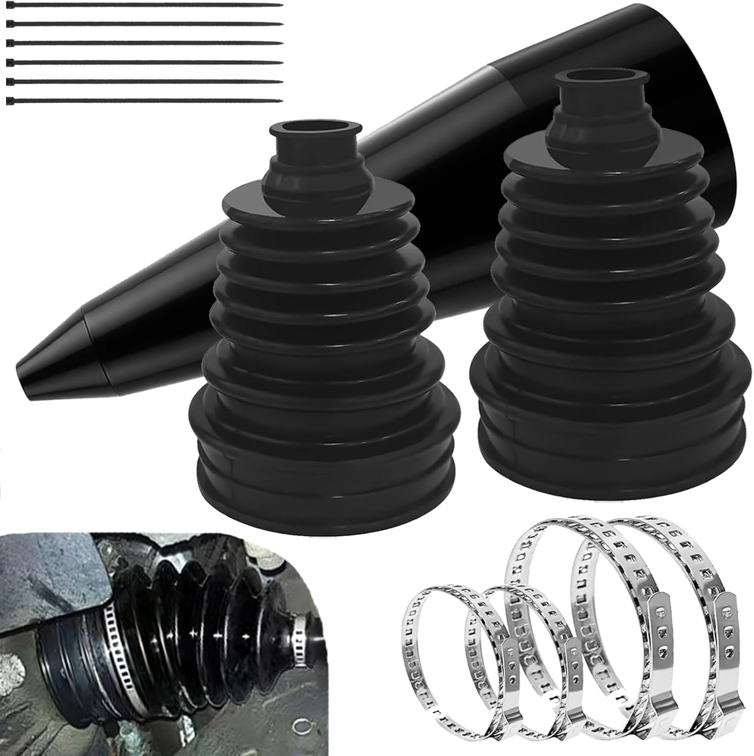 2PCS Silicone CV Boot Repair Kit with Expander Tool Dustproof,Waterproof | 4