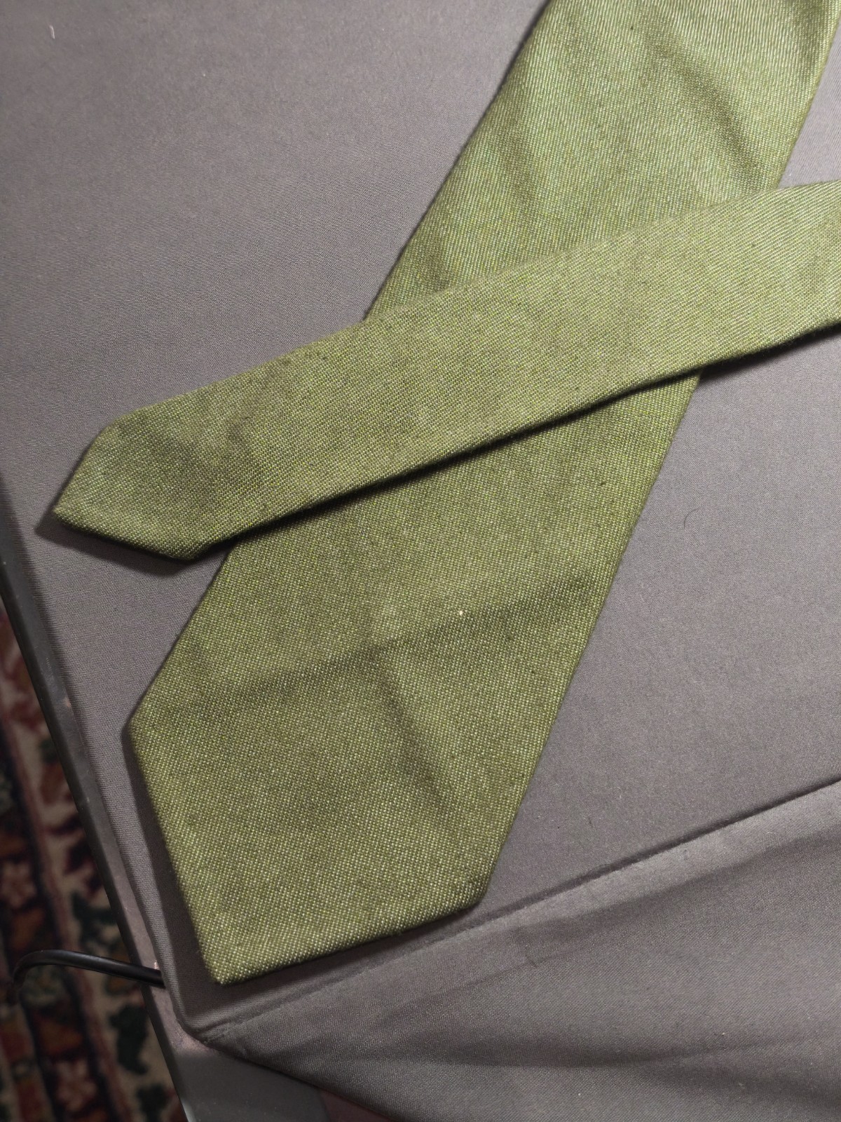 A. Di Capua Napoli – Khaki Solid Color Cotton Tailored Tie