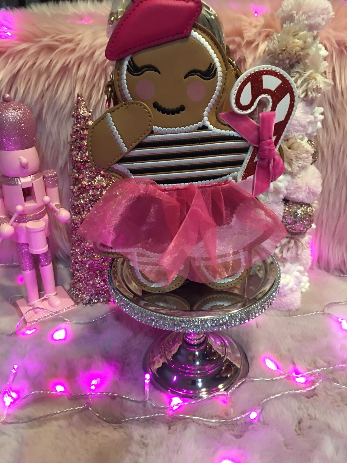 Betsey Johnson Kitsch XO Can Can Coquette Gingerbread Girl Crossbody Bag NWT