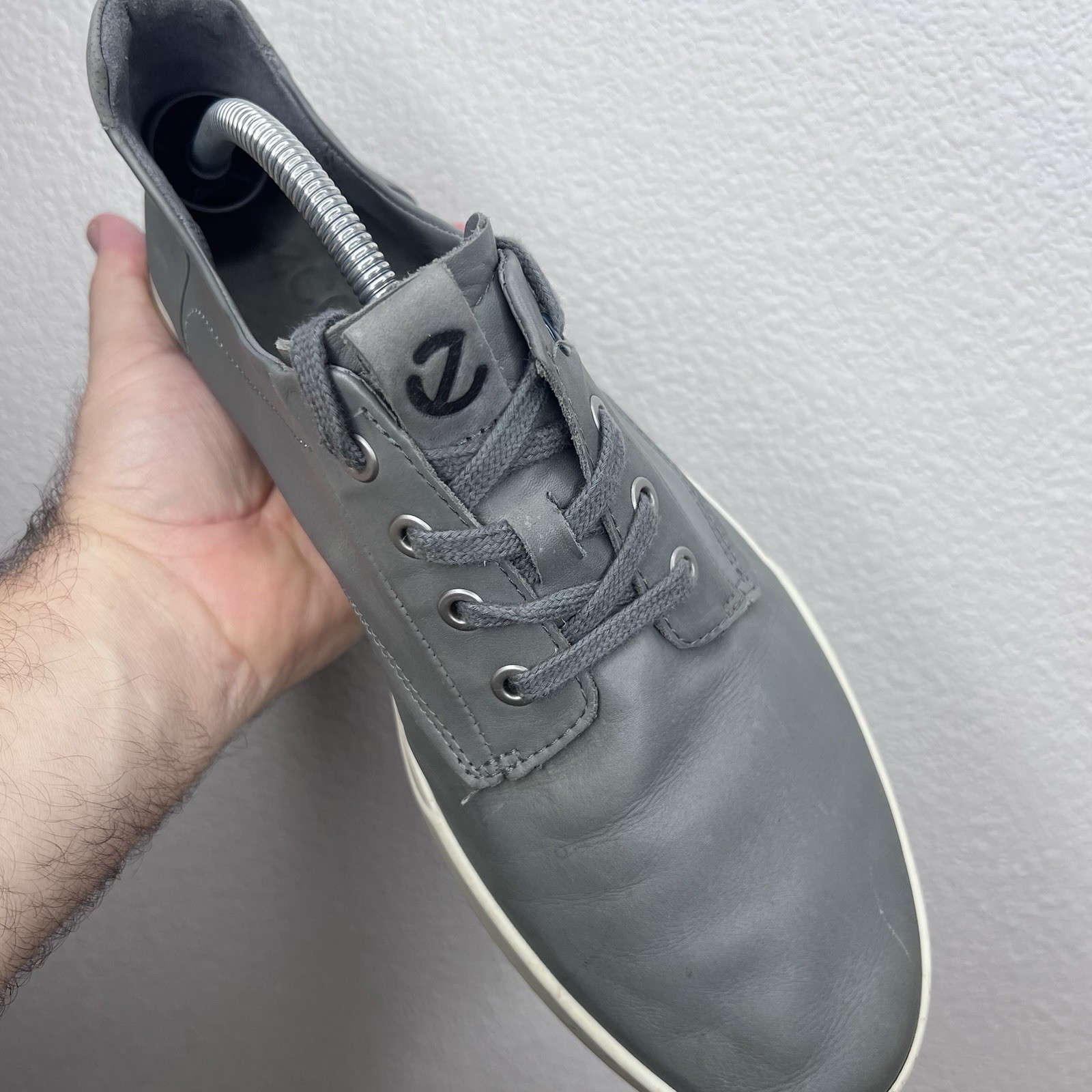 Ecco Shoes Mens 9 Collin 2.0 CVO Gray Leather Lace Up Sneakers