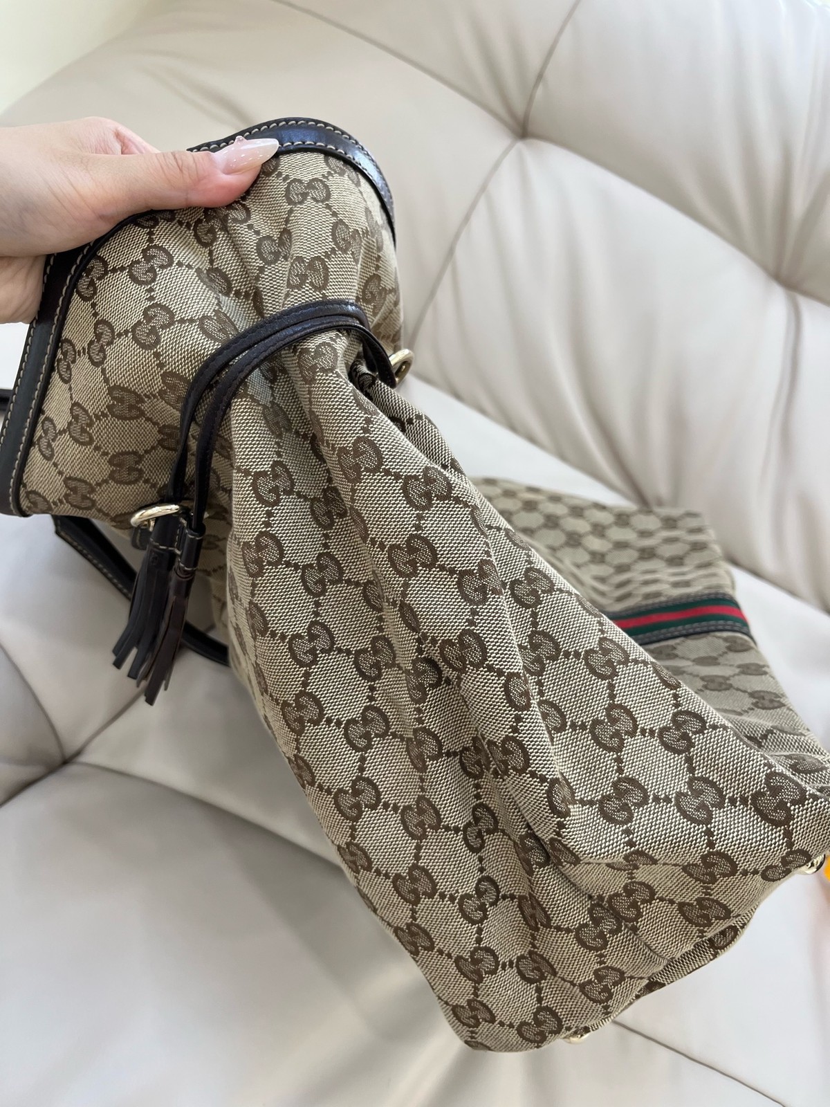 Gucci Pre-Owned Authentic Tote Monogram 38*33*14cm Canvas