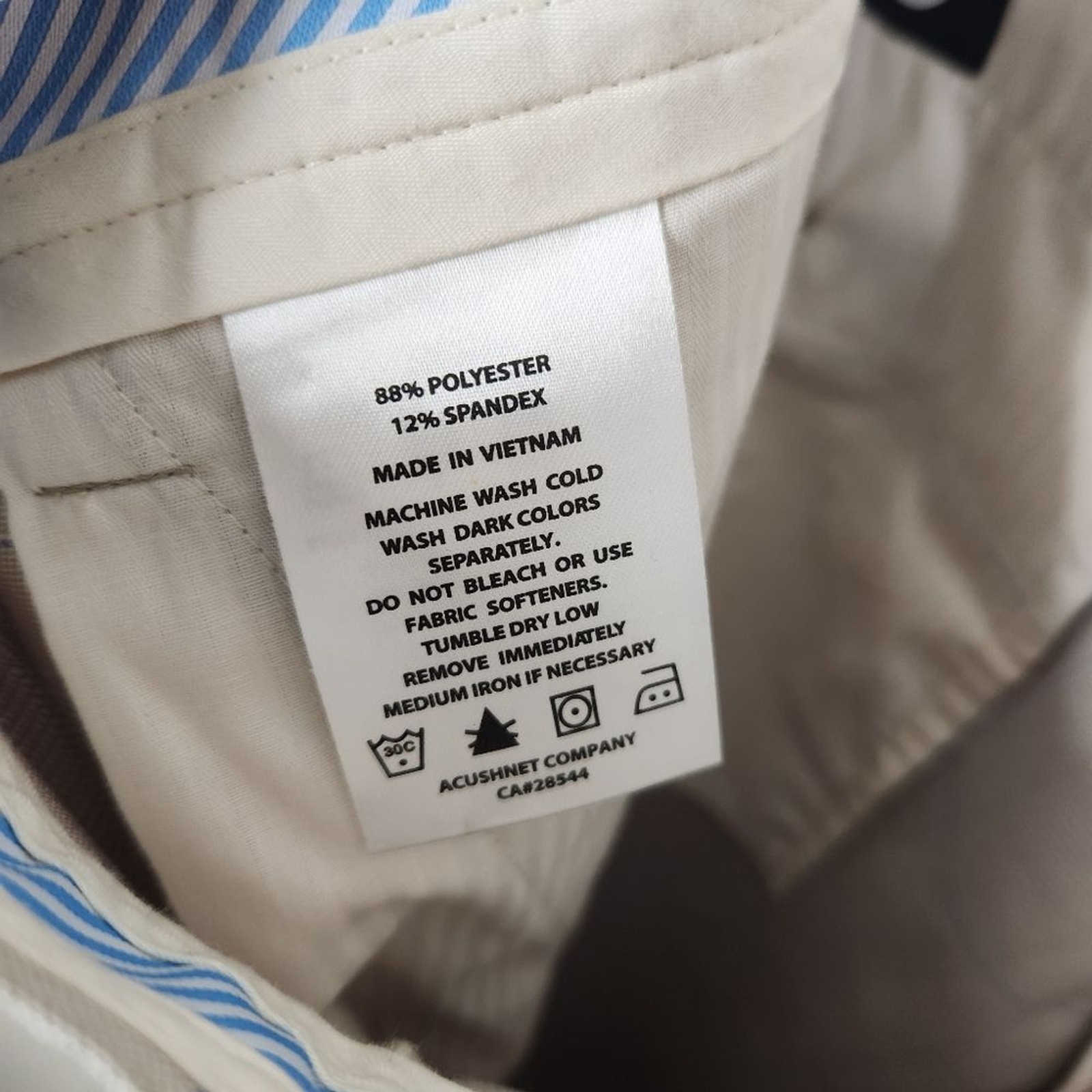 FootJoy Polyester Spandex Blend Windowpane Print Pants 38×32