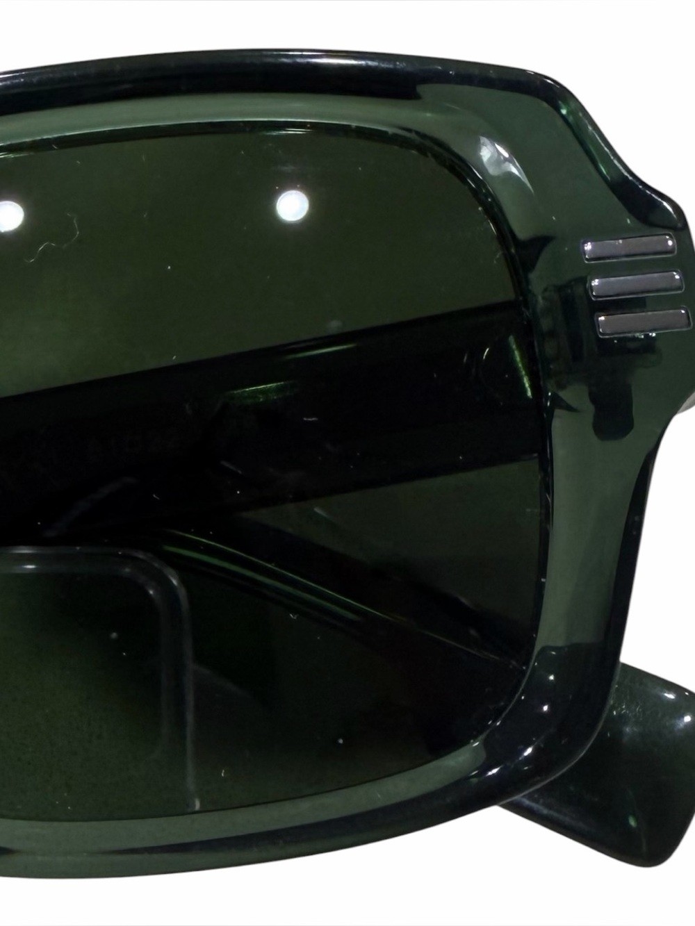 Burberry Dark Green Rectangular Sunglasses With Metal Accents
