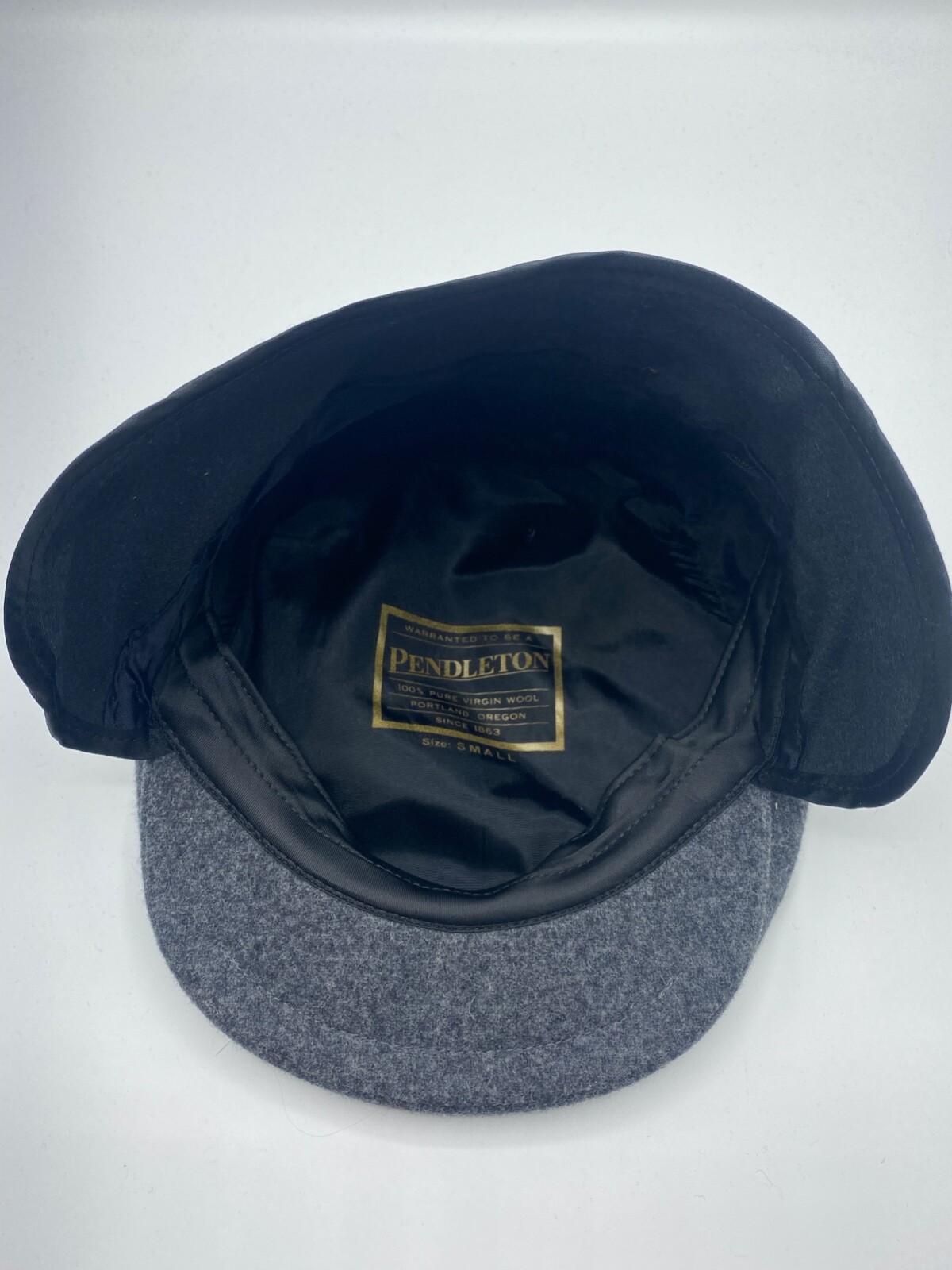 Pendleton Gray Adult Ear Flap Wool Newsboy Hat Cap Size S