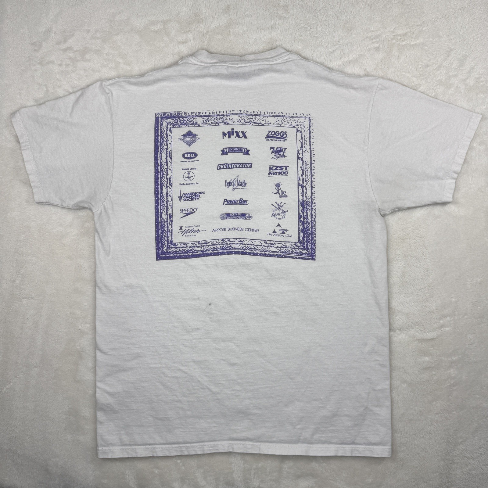 1997 Vintage Mona Lisa Triathlon Athlete Sponsor Promo White Large Oneita Shirt