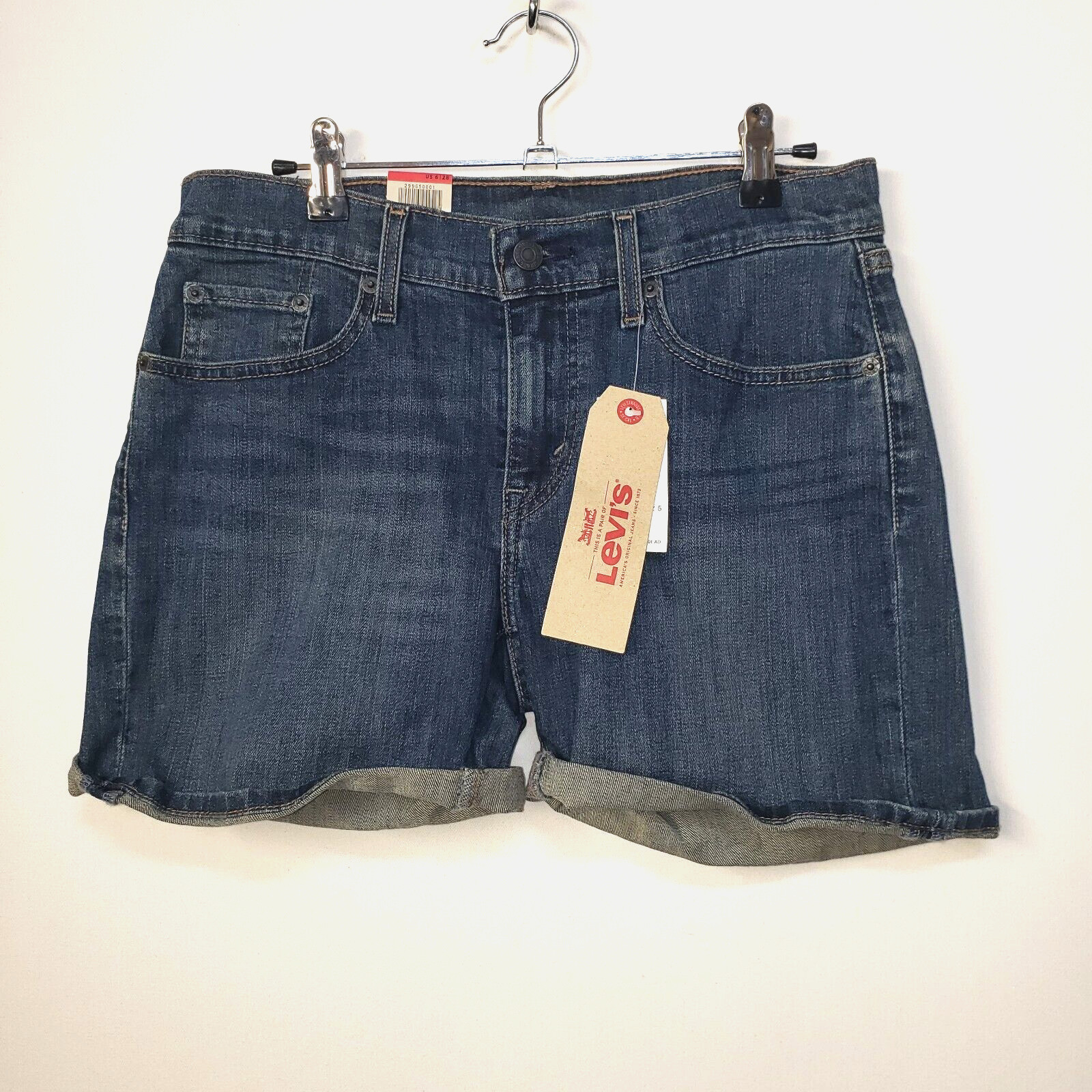 NEW Levi Strauss Jeans Shorts Jorts Womens 28 Mid Rise Mid Length Slim Hip $40