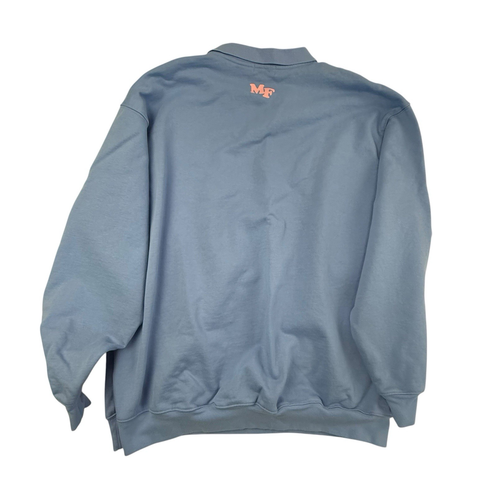 The Mayfair Group BE NICE! Graphic Sweatshirt L/XL Blue Oversized Collar