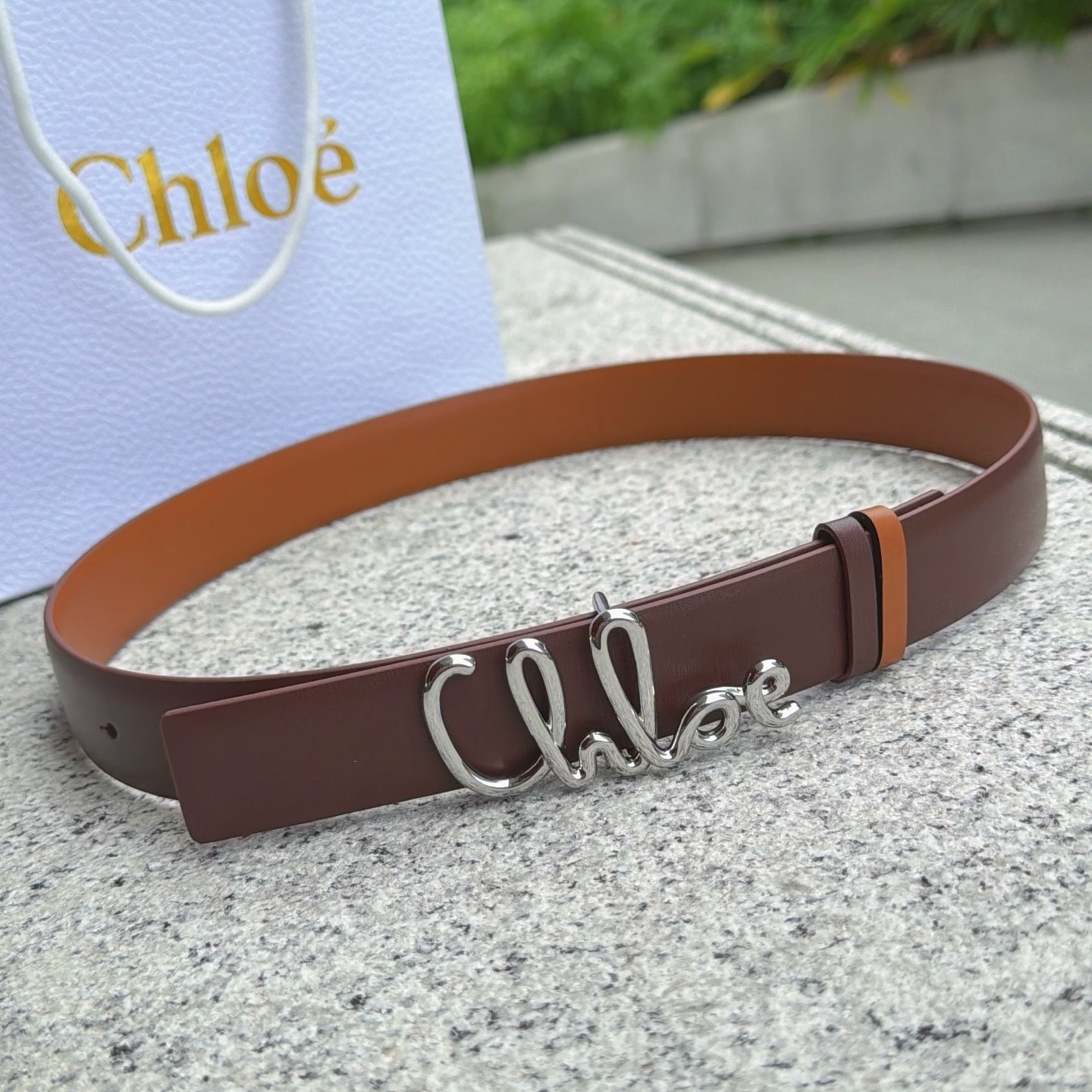 Chloe Brown leather belt